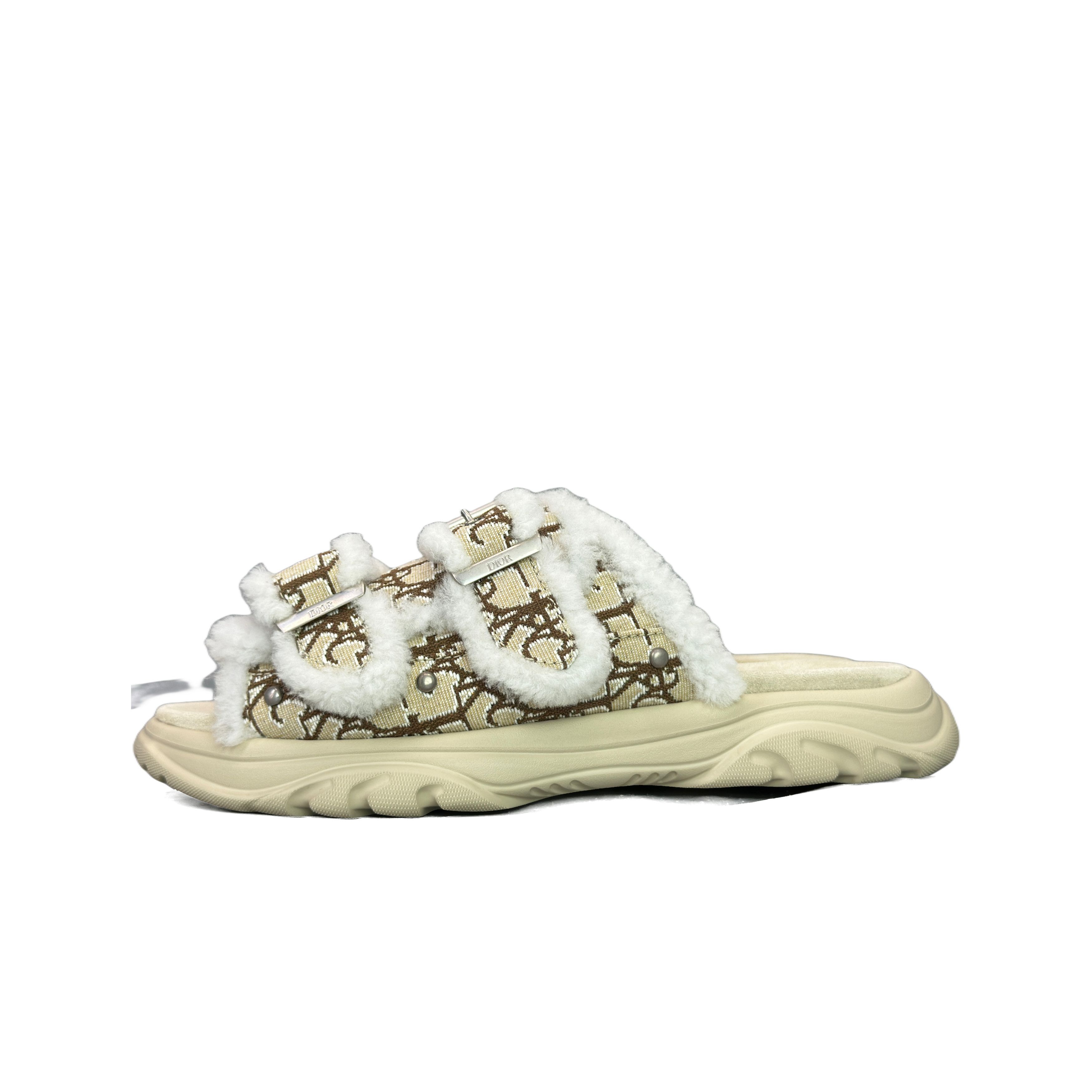 Dior Dior Oblique Shearling Sandals US 9 Size US 9 / EU 42 - 1 Thumbnail