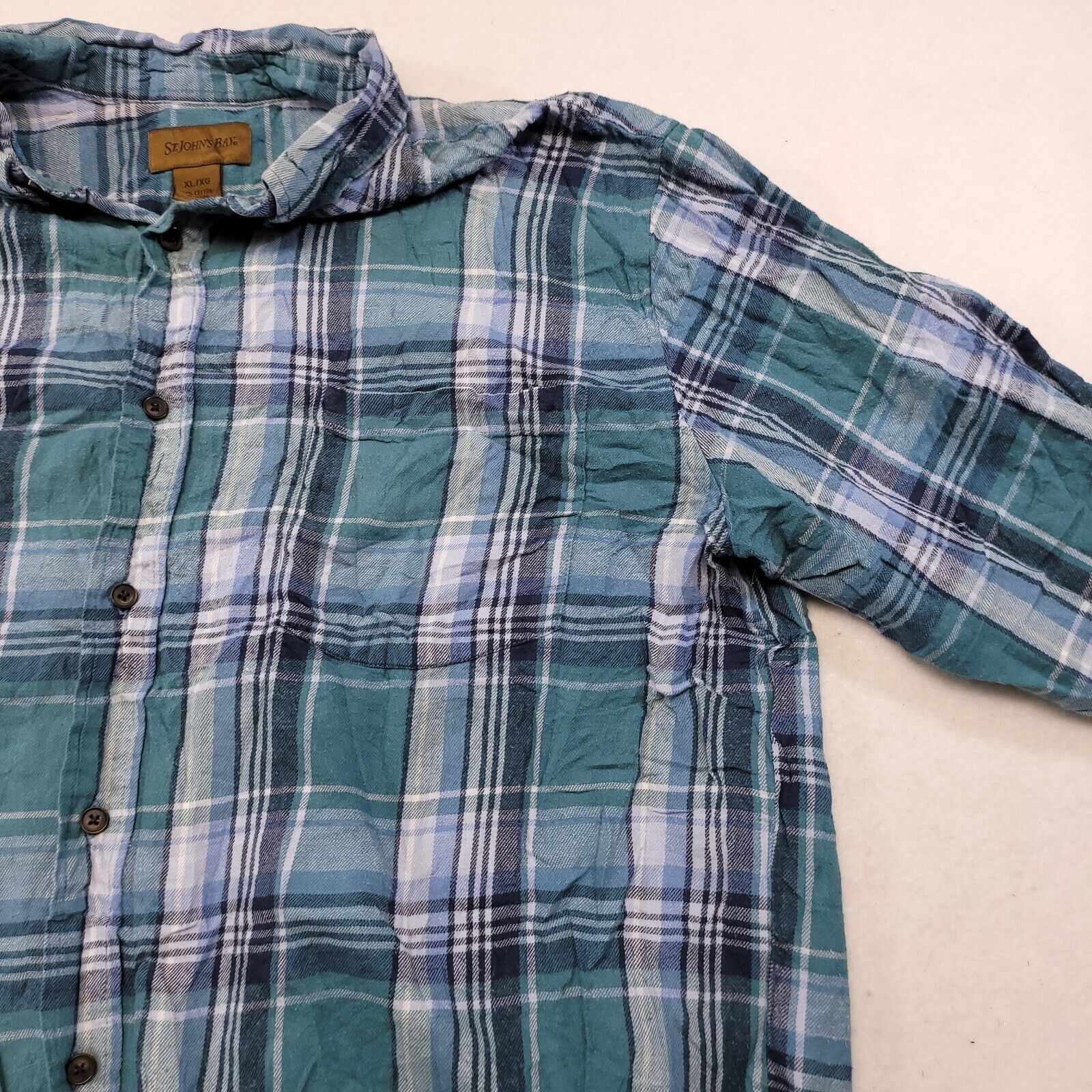 St. Johns Bay St John's Bay Madras Flannel Button Up Shirt Mens Size XL Size US XL / EU 56 / 4 - 5 Thumbnail