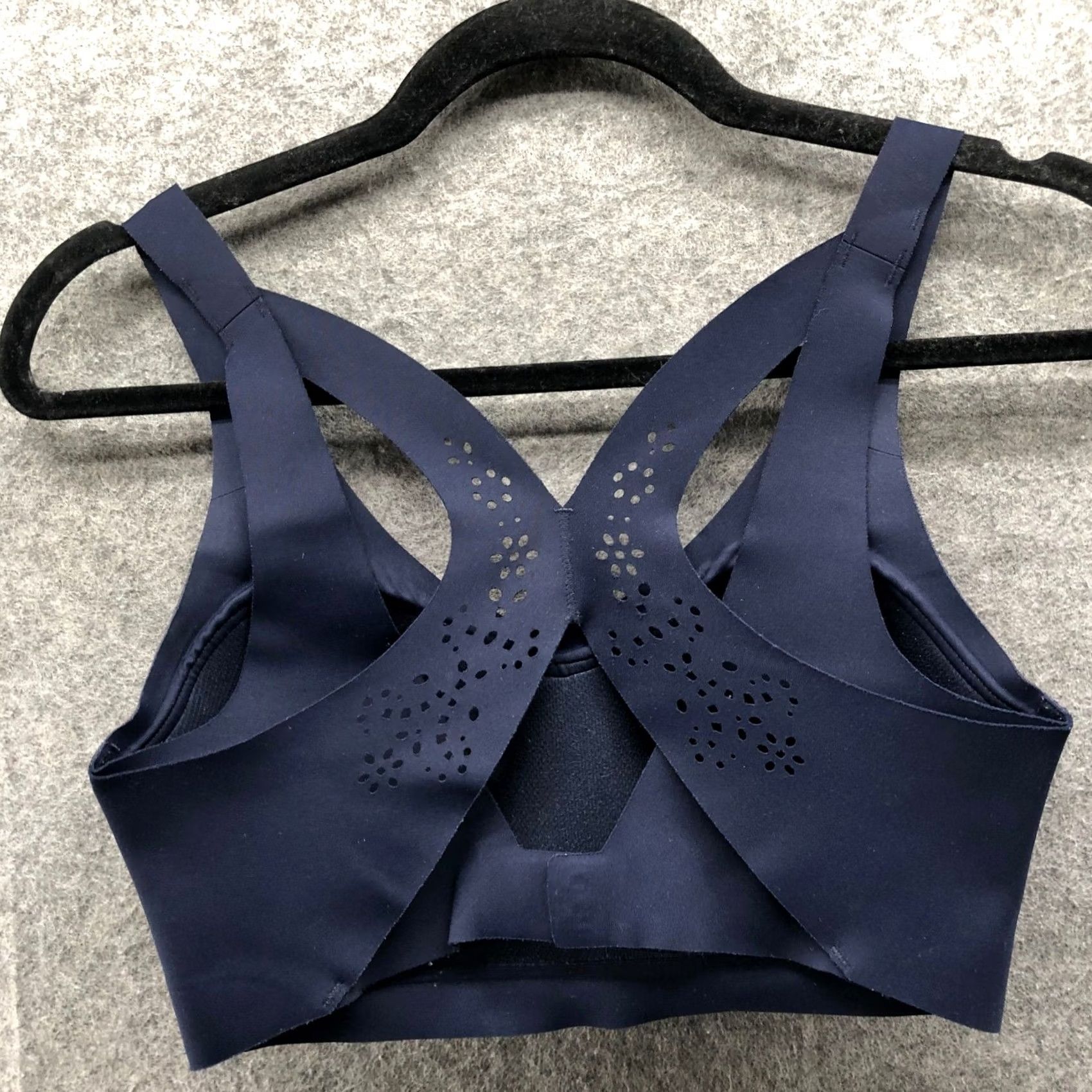 Vintage Victoria Sport Angel Max Sports Bra Womens 32D Navy Padded Back Closure Size ONE SIZE - 3 Thumbnail