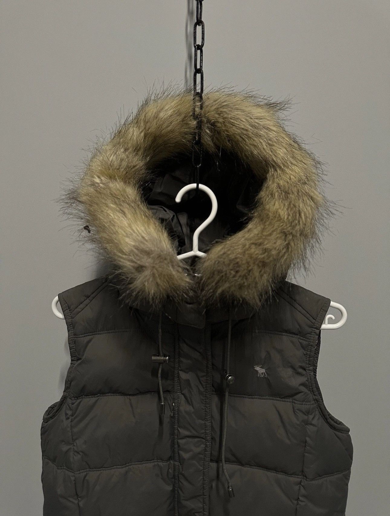 Abercrombie & Fitch VINTAGE JAPANESE DOWN VEST ABERCROMIE & FITCH Y2K FUR HOOD Size L / US 10 / IT 46 - 3 Thumbnail