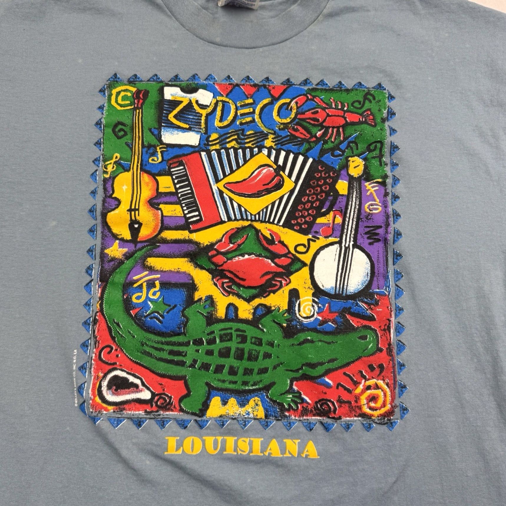 Hanes VINTAGE Zydeco Louisiana Music Cajun T Shirt Adult XL Animals Art Music 90s READ Size US XL / EU 56 / 4 - 2 Thumbnail