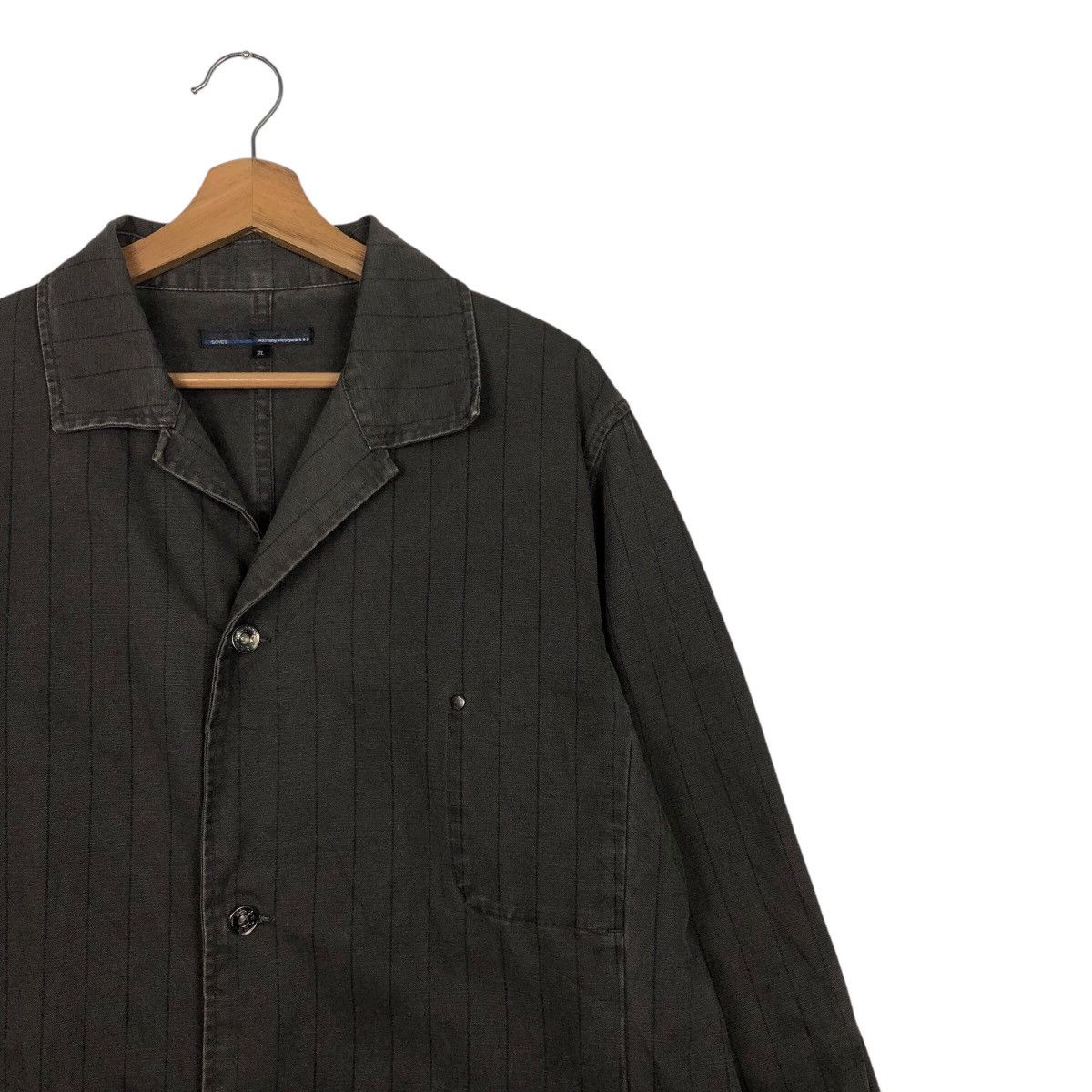 Japanese Brand Scyes Pinstripe Lightweight Mac Jacket Issey Miyake Hickory Size US L / EU 52-54 / 3 - 7 Thumbnail
