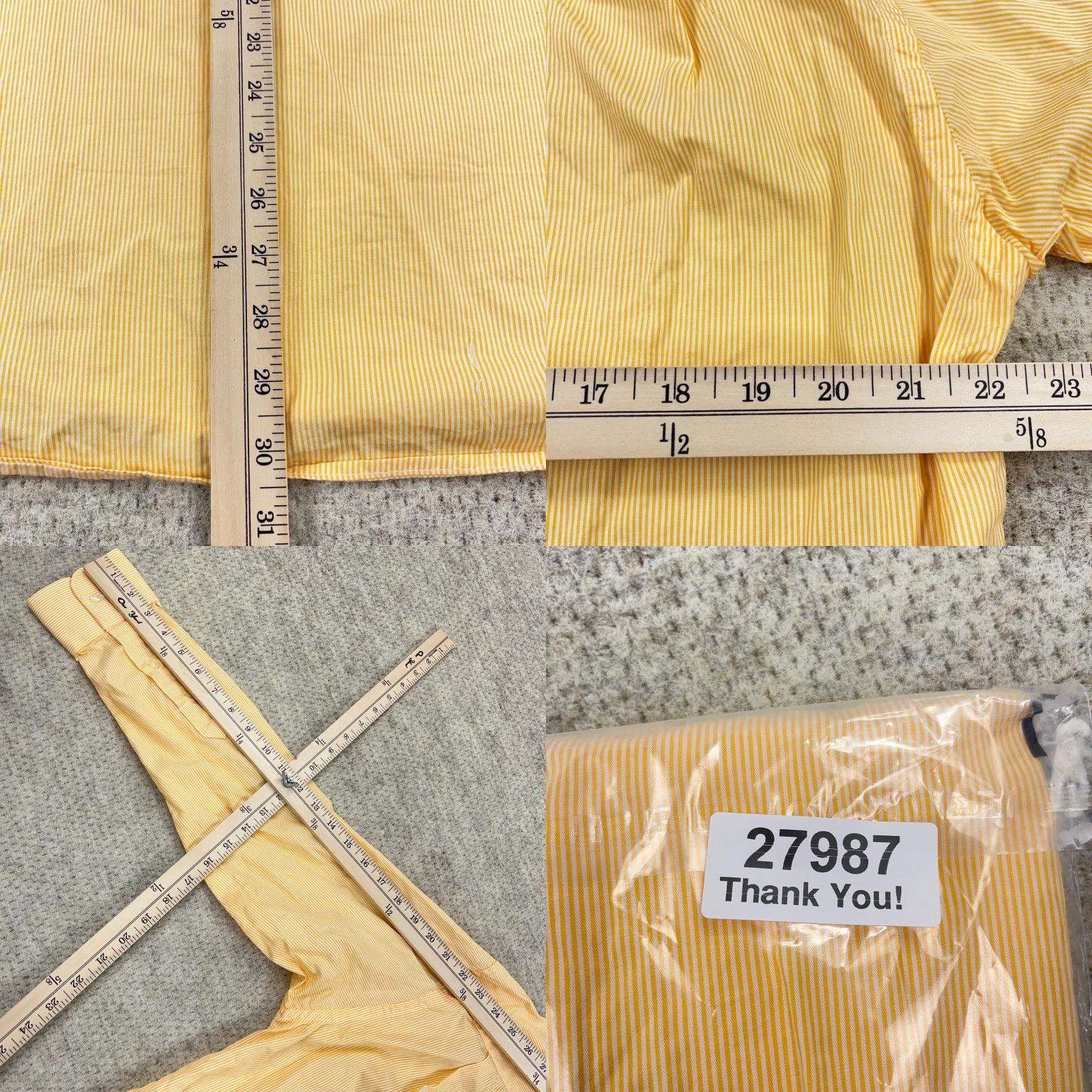 Vintage Gitman Bros Gold Shirt Men L Yellow Striped Button Up Dress Made USA Size 42R - 8 Thumbnail