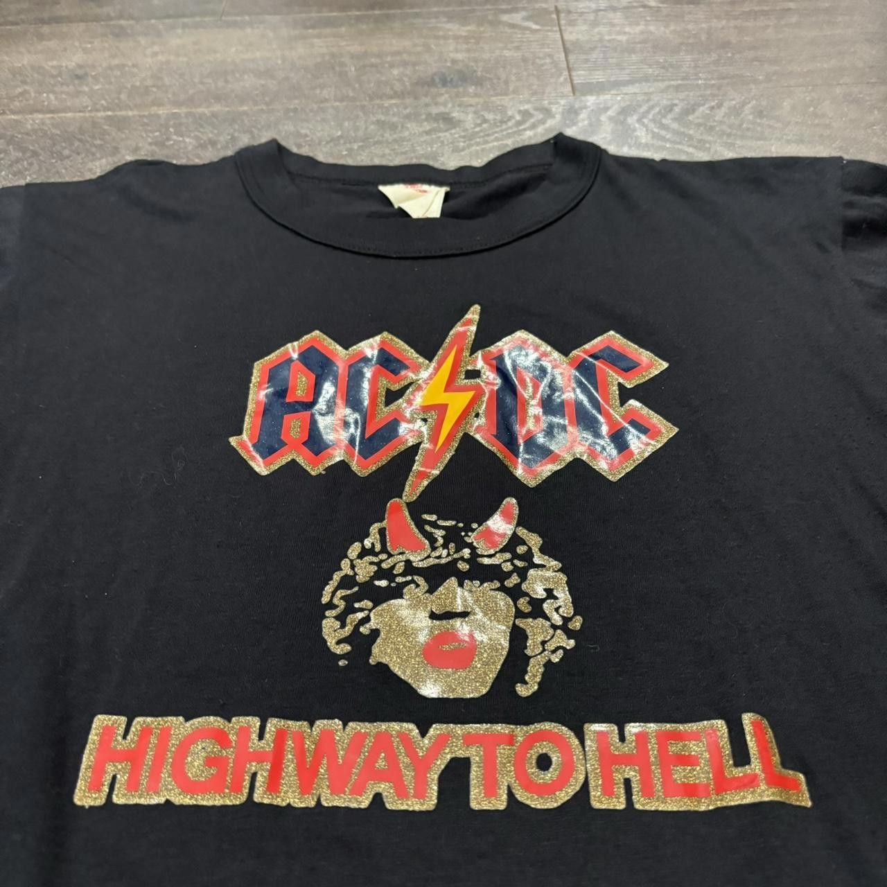 Designer vintage AC/DC highway to hell iron on t shirt 80s S Size US S / EU 44-46 / 1 - 2 Thumbnail