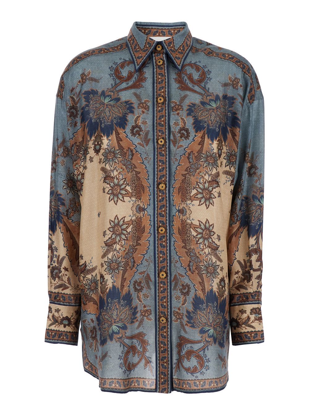 Zimmermann 'Ascension' Multicolor Shirt with Classic Collar and All-Over Print in Silk Woman Size S / US 4 / IT 40 - 1 Thumbnail