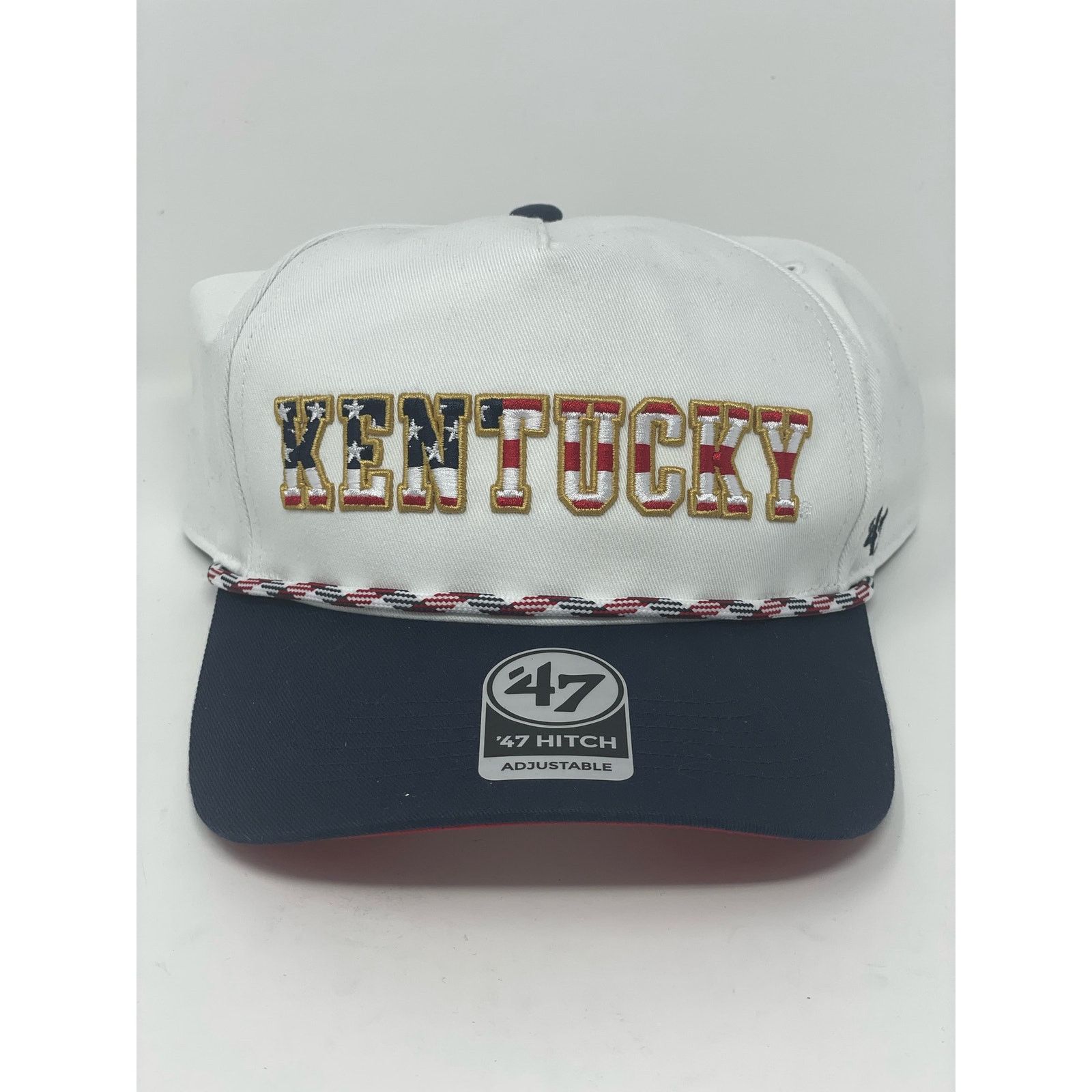 47 Brand ‘47 Men's Kentucky Wildcats White USA Flag Adjustable Hat Size ONE SIZE - 2 Thumbnail