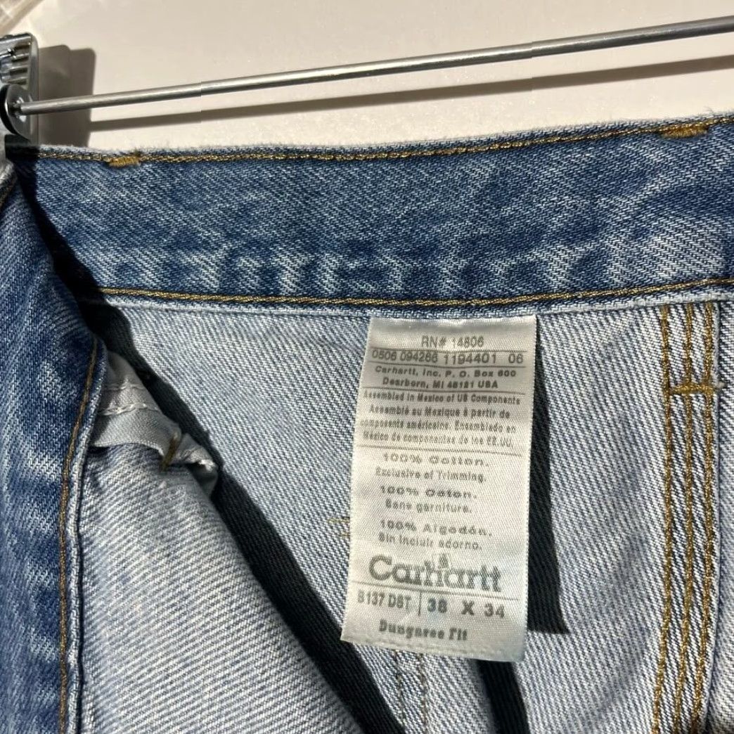 Carhartt VINTAGE Carhartt Carpenter Dungaree Fit Light Blue Denim Jeans Men's 38x34 Size US 38 / EU 54 - 3 Thumbnail