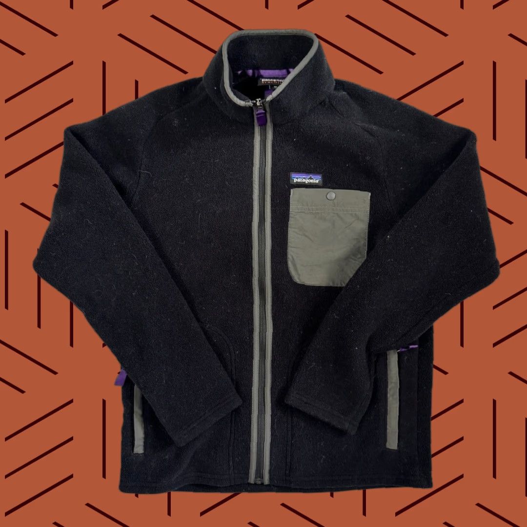 Patagonia VINTAGE Patagonia Karstens Synchilla Fleece Jacket Mens XS Black Full Zip Size US XS / EU 42 / 0 - 1 Thumbnail
