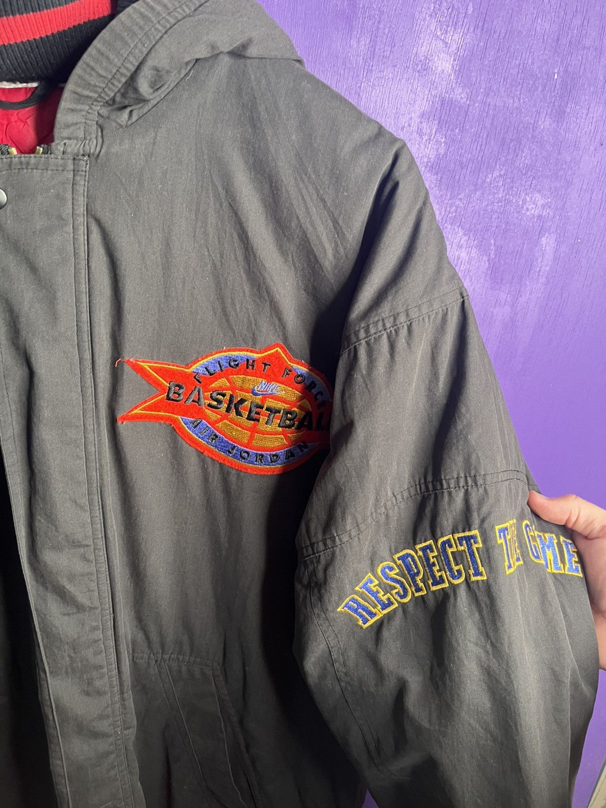 Nike × Vintage Vintage 90s Nike flight force faded puffer jacket Size US XXL / EU 58 / 5 - 3 Thumbnail
