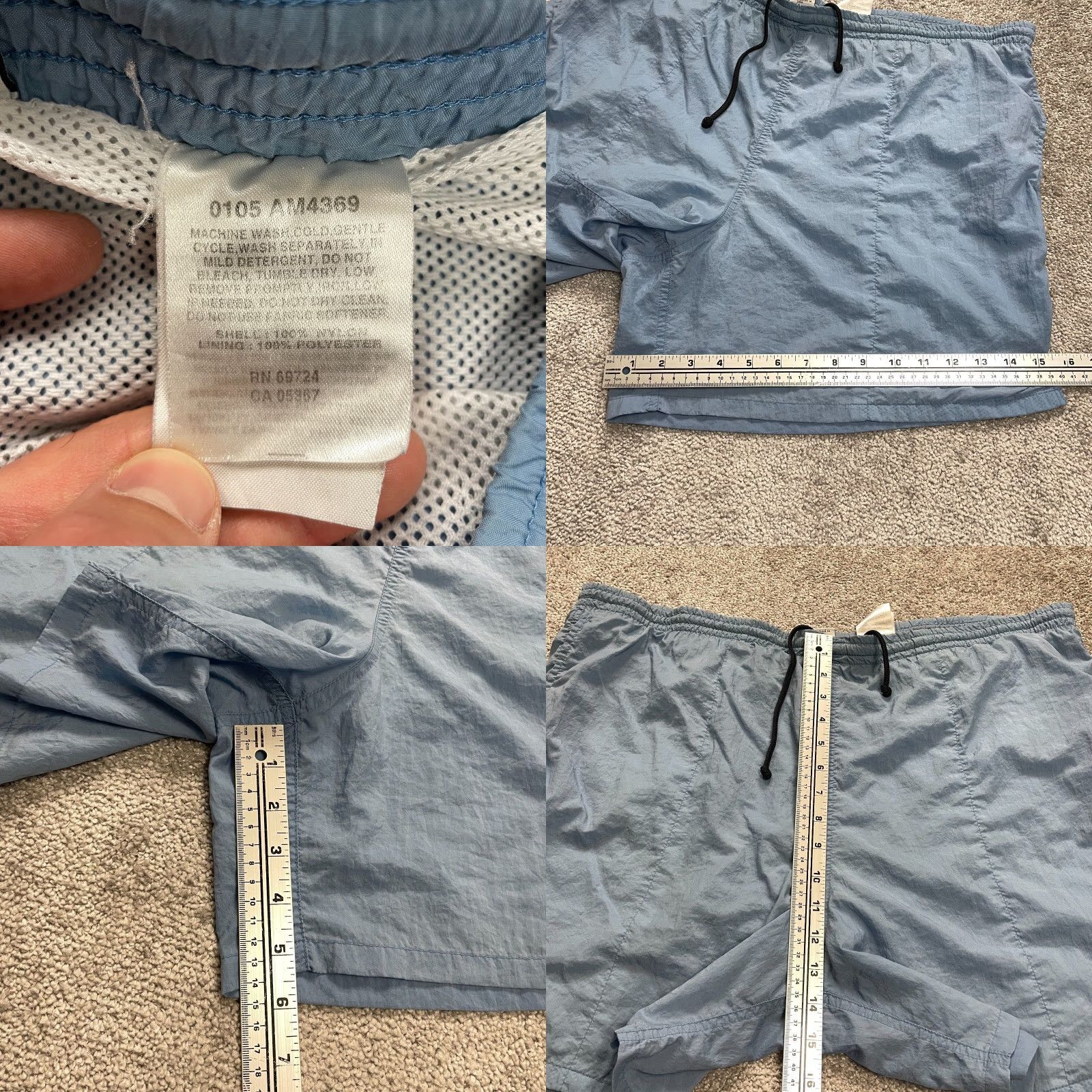 Vintage Columbia Water Shorts Mens XL Blue Elastic Waist Pockets Nylon Swimming Trunks Size US 36 / EU 52 - 8 Thumbnail