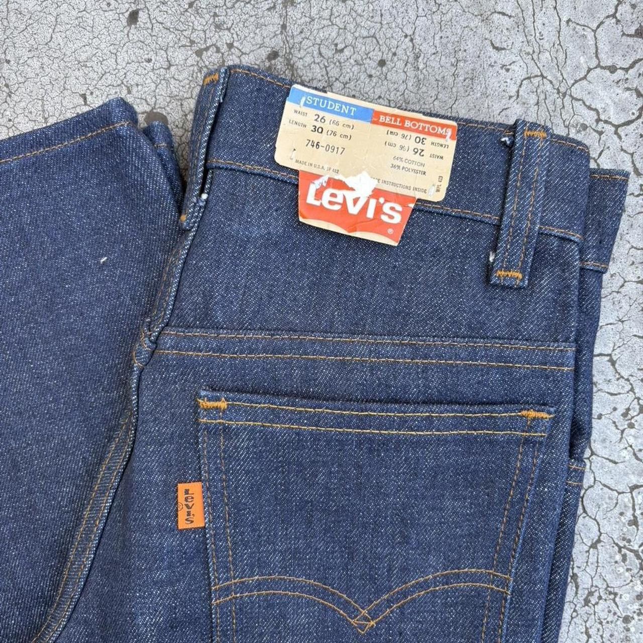 Levi's Vintage 70s Levi’s Deadstock Orange Tab Student Bellbottoms Size 26" / US 2 / IT 38 - 2 Thumbnail