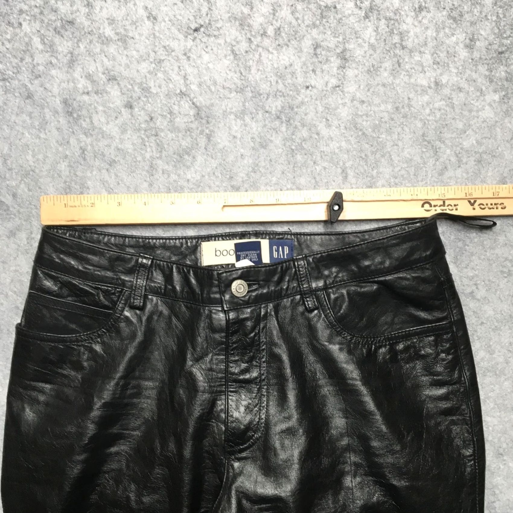 Gap VTG Gap Boot Cut Leather Pants Womens 6 Black Lined Five Pocket Dressy Pants Jeans Size 28" / US 6 / IT 42 - 6 Thumbnail