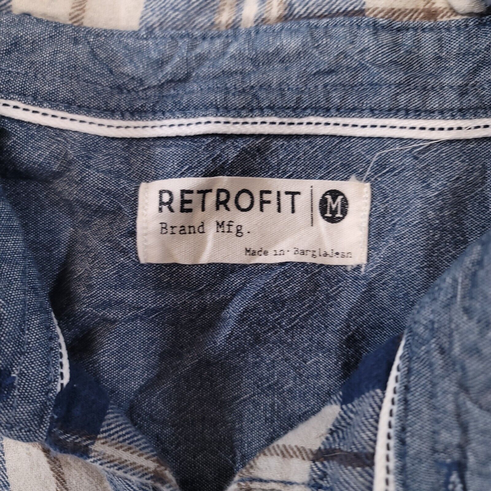 Retrofit Retrofit Tartan Flannel Shirt Mens Size Medium M Blue Brown Size US M / EU 48-50 / 2 - 3 Thumbnail