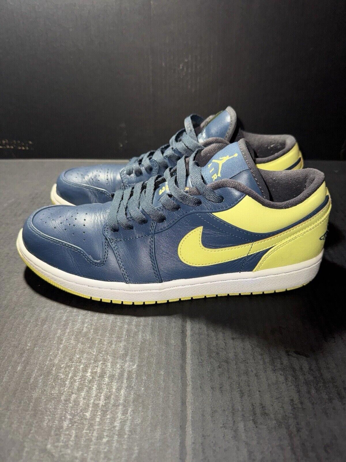 Jordan Brand Nike Air Jordan 1 Low Blue Electric Yellow 553558-417 Sz 9 Size US 9 / EU 42 - 5 Thumbnail
