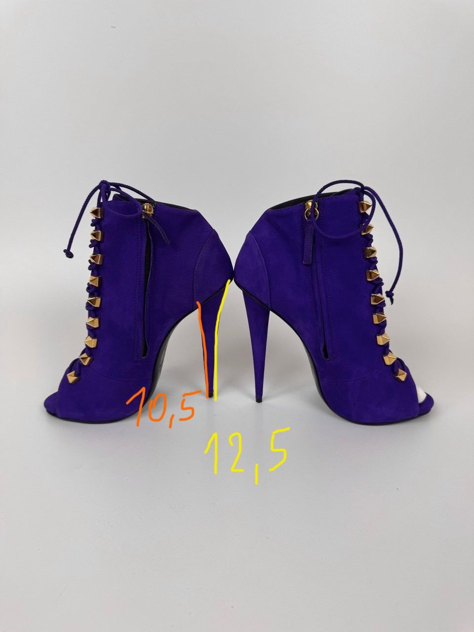 Designer × Giuseppe Zanotti Giuseppe Zanotti Open Ankle Boots Suede Stiletto High Heel Size US 10 / IT 40 - 15 Thumbnail