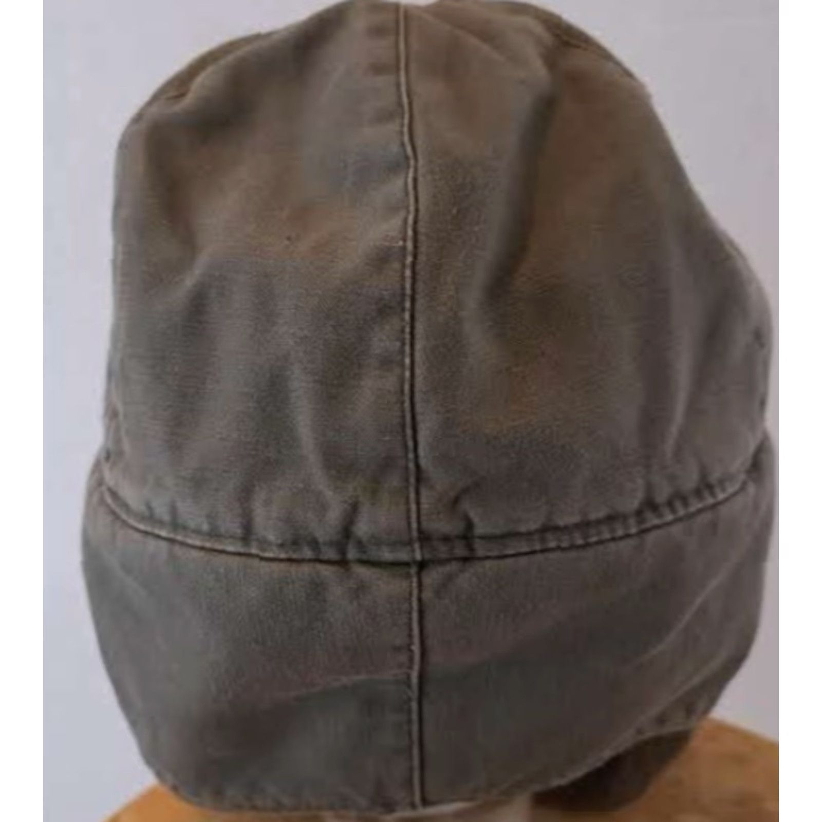 Vintage VINTAGE Albert Kempf Teunz Insulated Skull Cap with Adjustable Chin Strap Mens Winter Green Canvas Cotton Ear Flap Military 7 1/4 Medium Size ONE SIZE - 6 Thumbnail