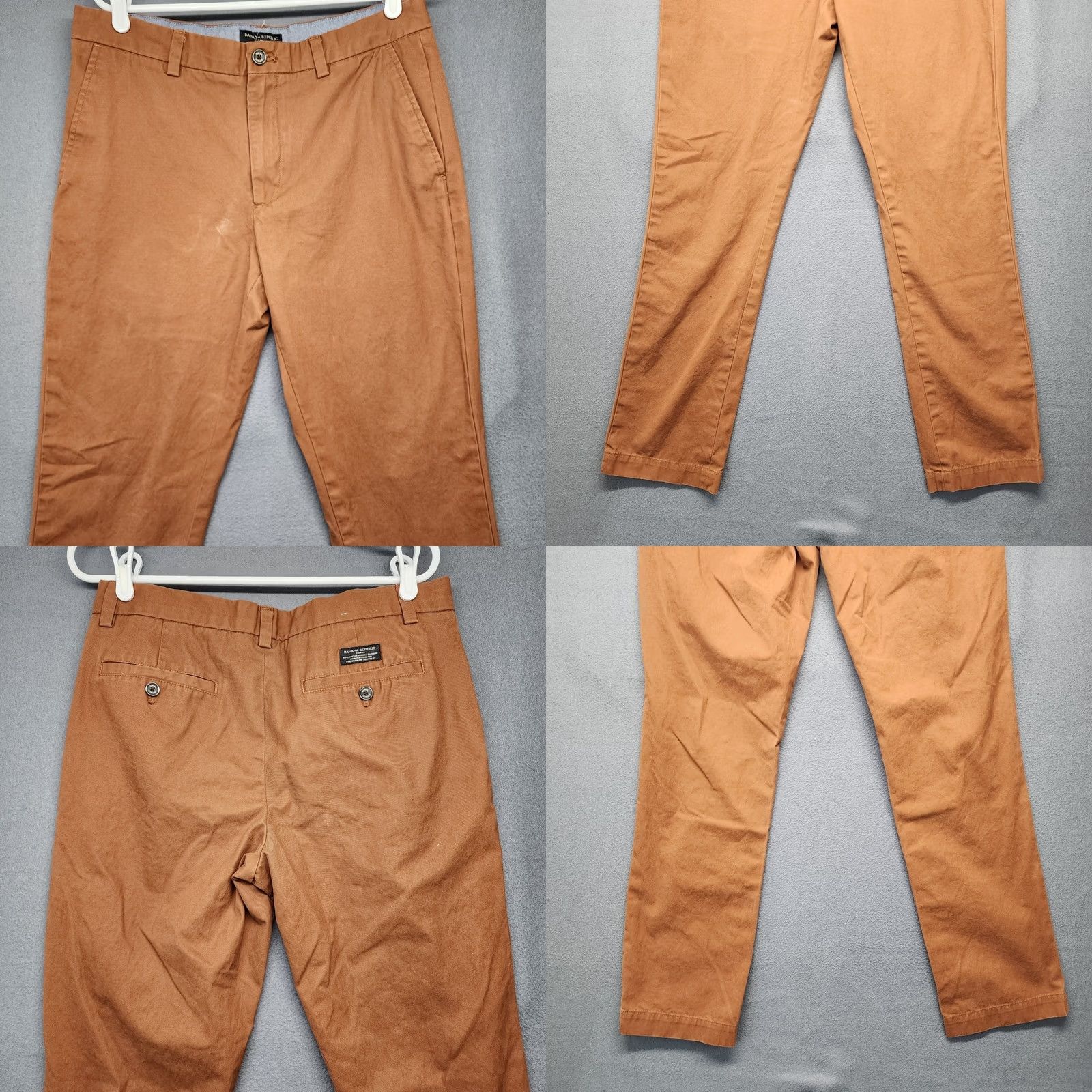 Banana Republic Banana Republic Pants Mens Chino Flat Front Cotton 33x32 Burnt Sienna 33x34 Regular Mens Clothing Brown Size US 33 - 9 Thumbnail