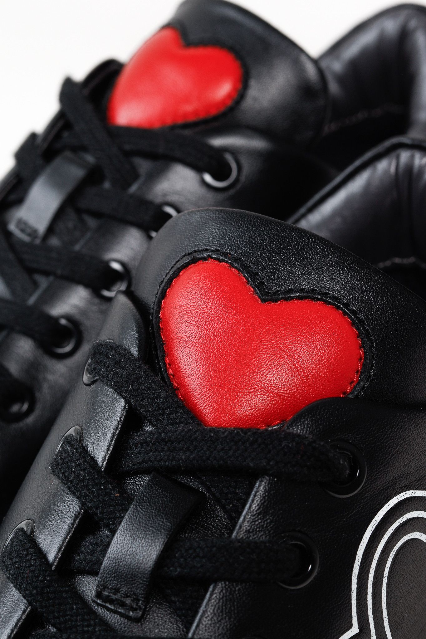 Love Moschino Love Moschino Logo & Hearts Black PU Leather Sneakers Size US 6.5 / IT 36.5 - 7 Thumbnail