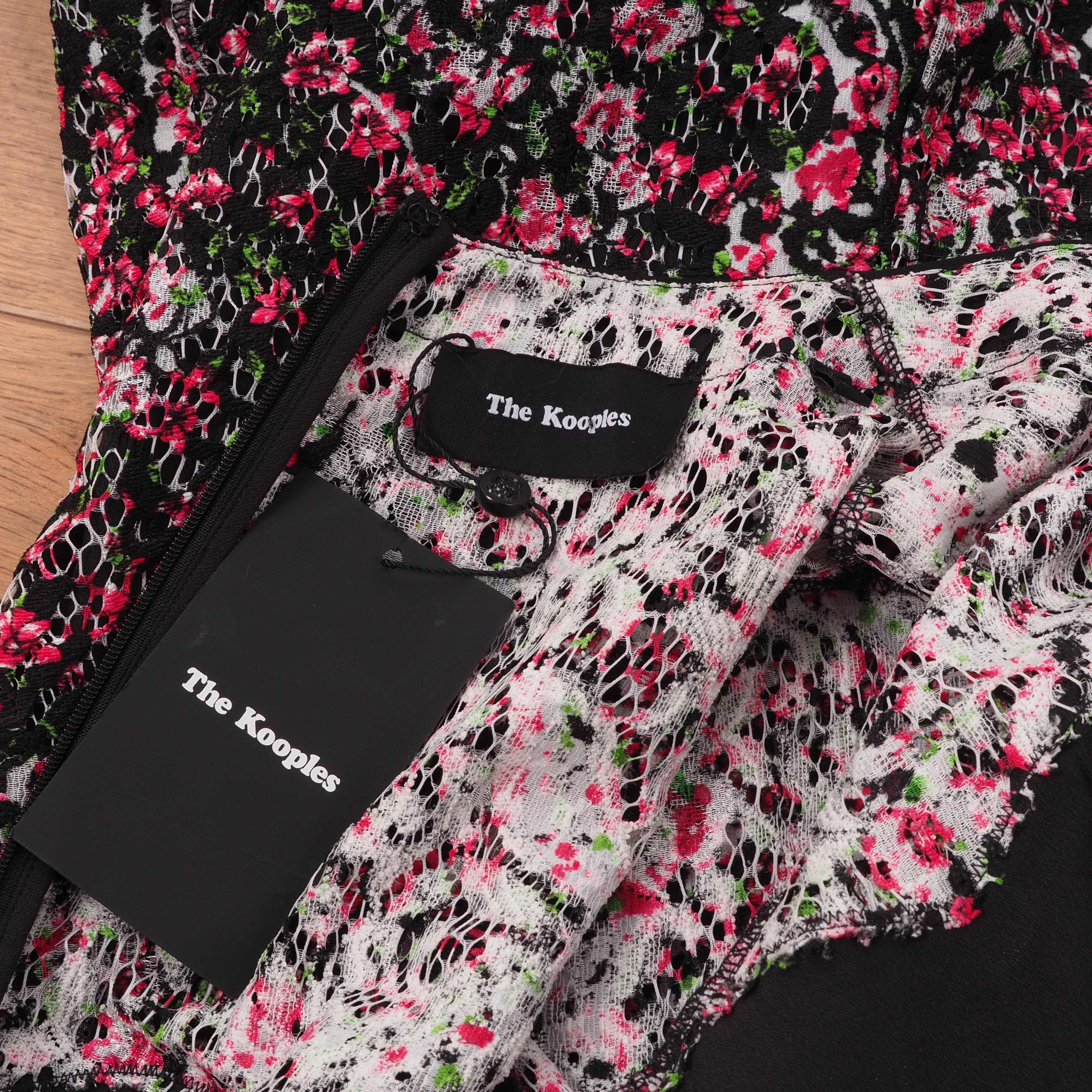 The Kooples The Kooples Multicolor Floral Knee Length Sheer Knit Dress Size M / US 6-8 / IT 42-44 - 3 Thumbnail