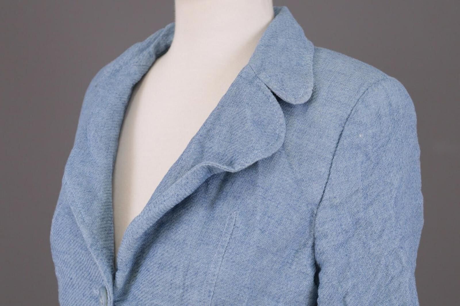 Escada Escada Blue Wool Silk Linen Blazer Lined Jacket Size 42 Size M / US 6-8 / IT 42-44 - 11 Thumbnail