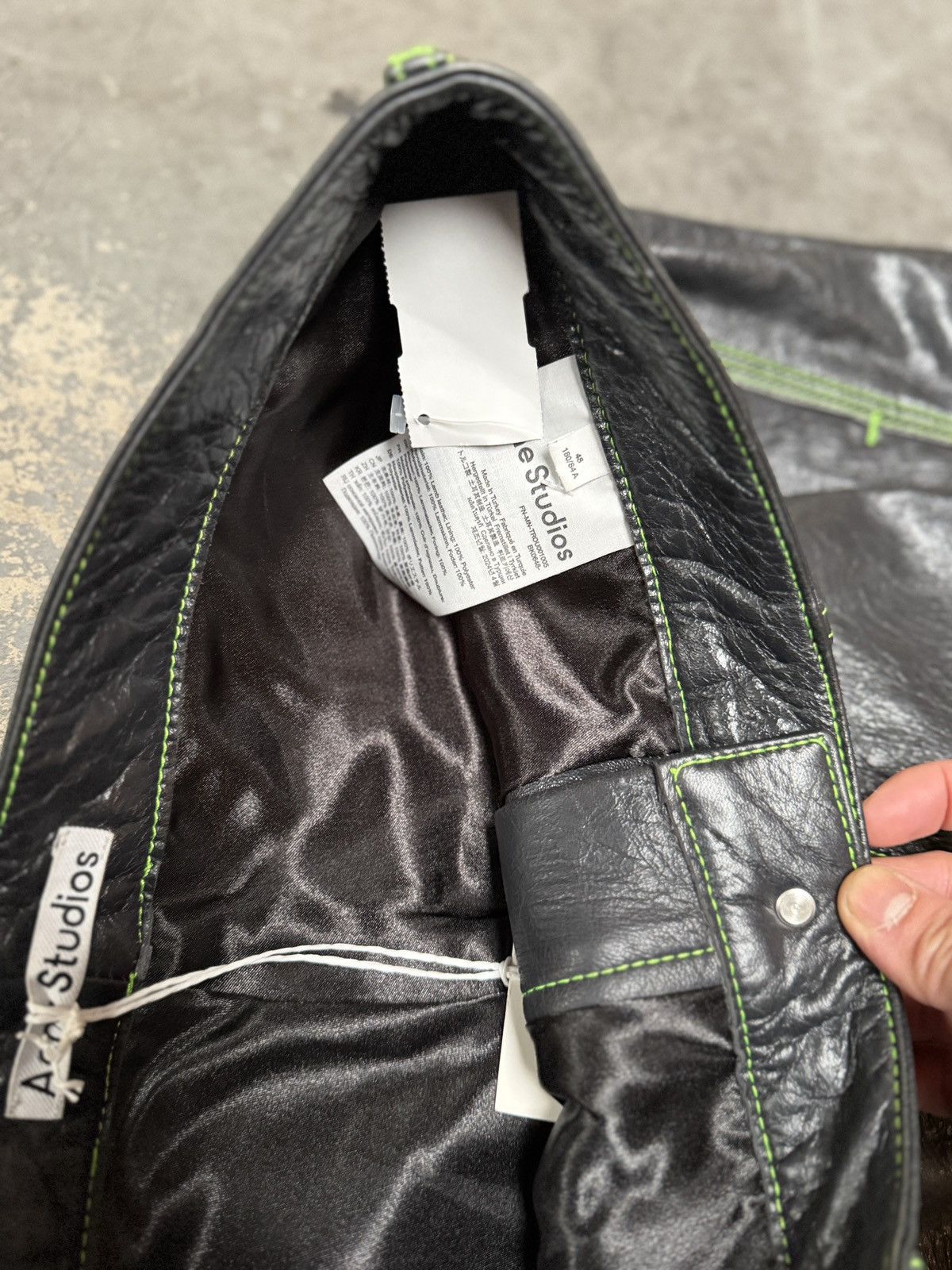 Acne Studios Acne Studios Lorgata Embroidered Leather Trousers Size US 32 / EU 48 - 5 Thumbnail