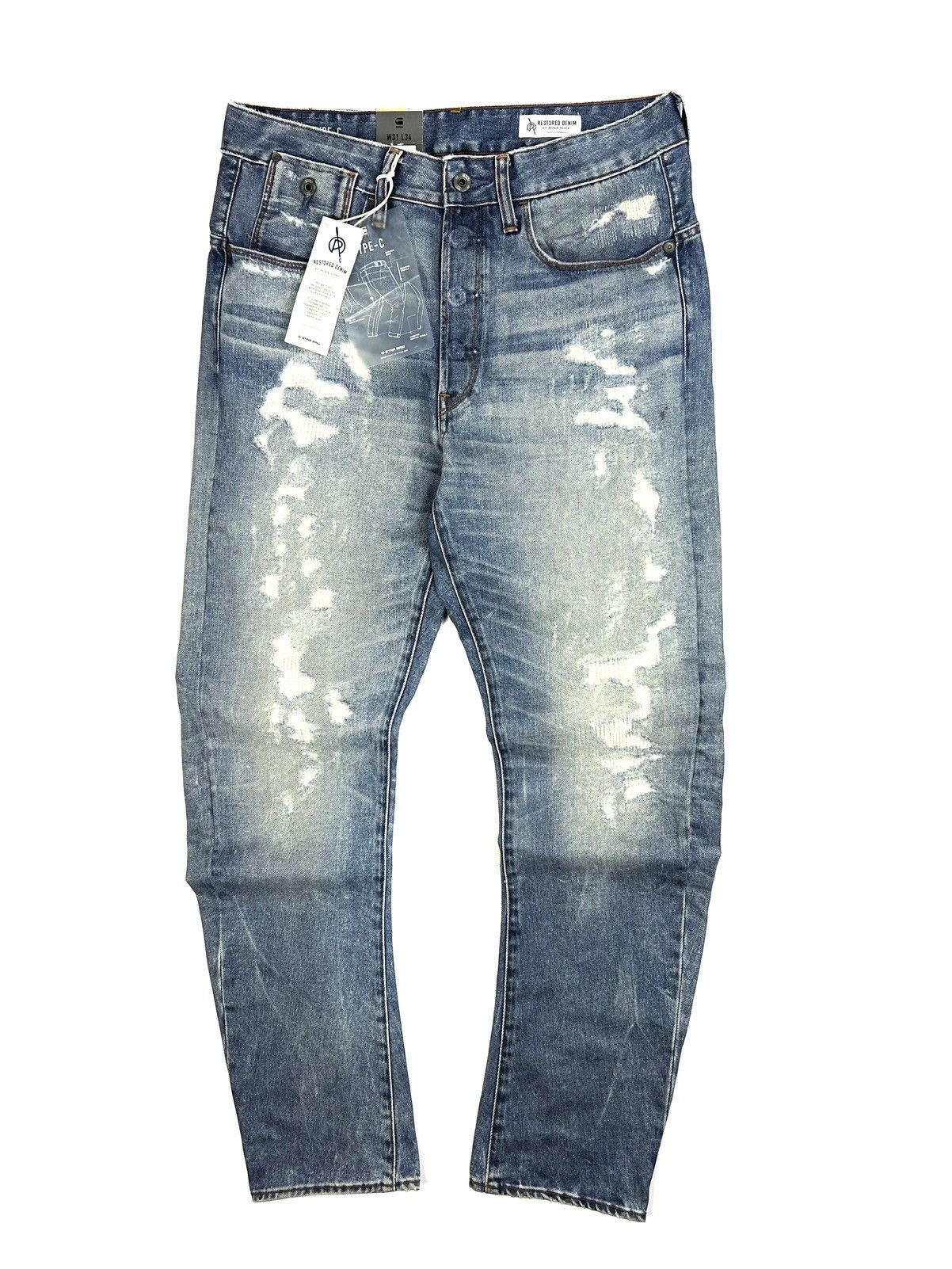 G-Star RAW Type C 3D Tapered Jeans Restored Denim Japanese