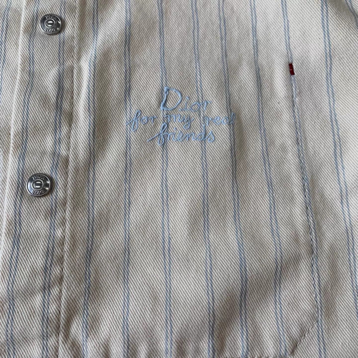 Dior Dior x HYLTON NEL 25 New Cream Stripe Logo Denim JKT 46 Size US S / EU 44-46 / 1 - 9 Thumbnail