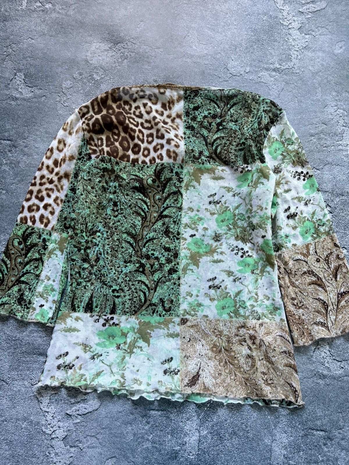 Roberto Cavalli Class Roberto Cavalli Abstract Leopard Floral Print Mesh Top Size S / US 4 / IT 40 - 9 Thumbnail