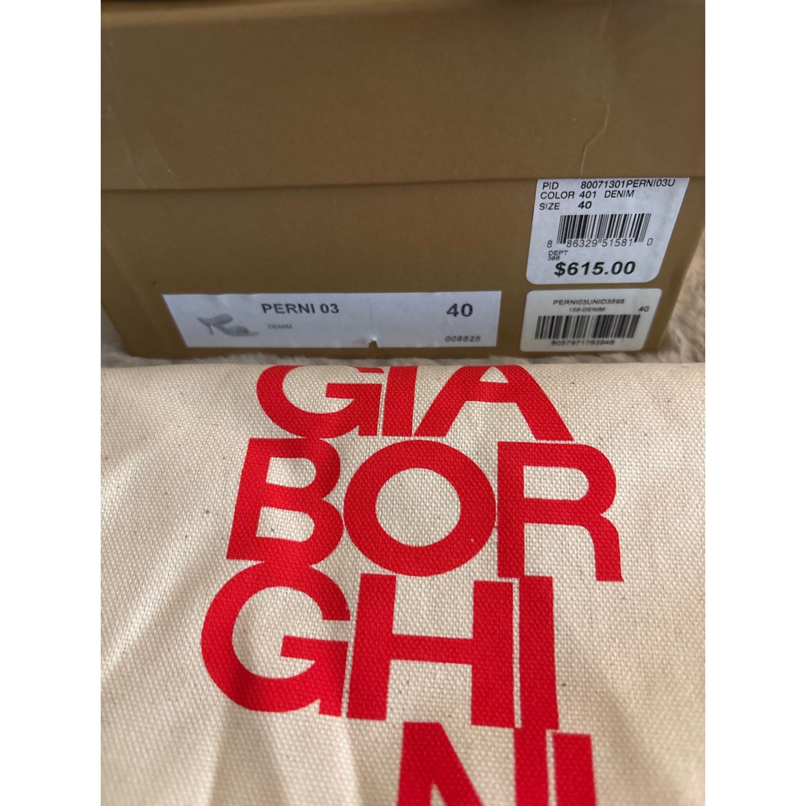 Nib Gia Borghini X Pernille Teisbaek Perni 03 Denim Sandals in Blue, Women's (Size 9.5) — image 2 of 6