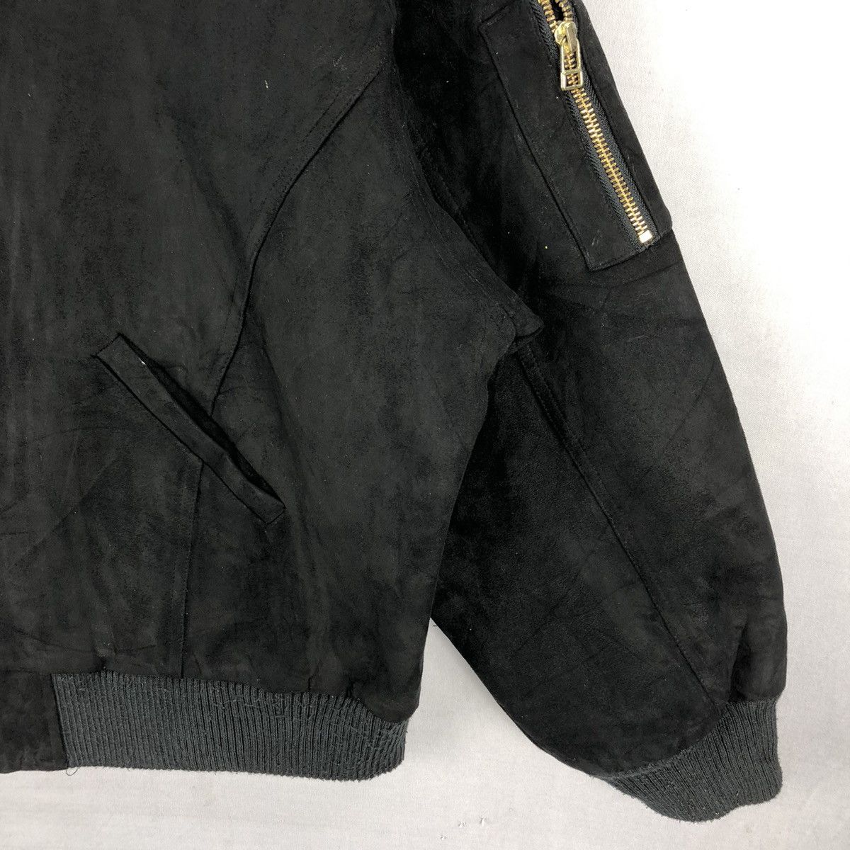 Japanese Brand Vintage Bomber Jacket Black Moleskin by MIRROR9 Size M / US 6-8 / IT 42-44 - 3 Thumbnail