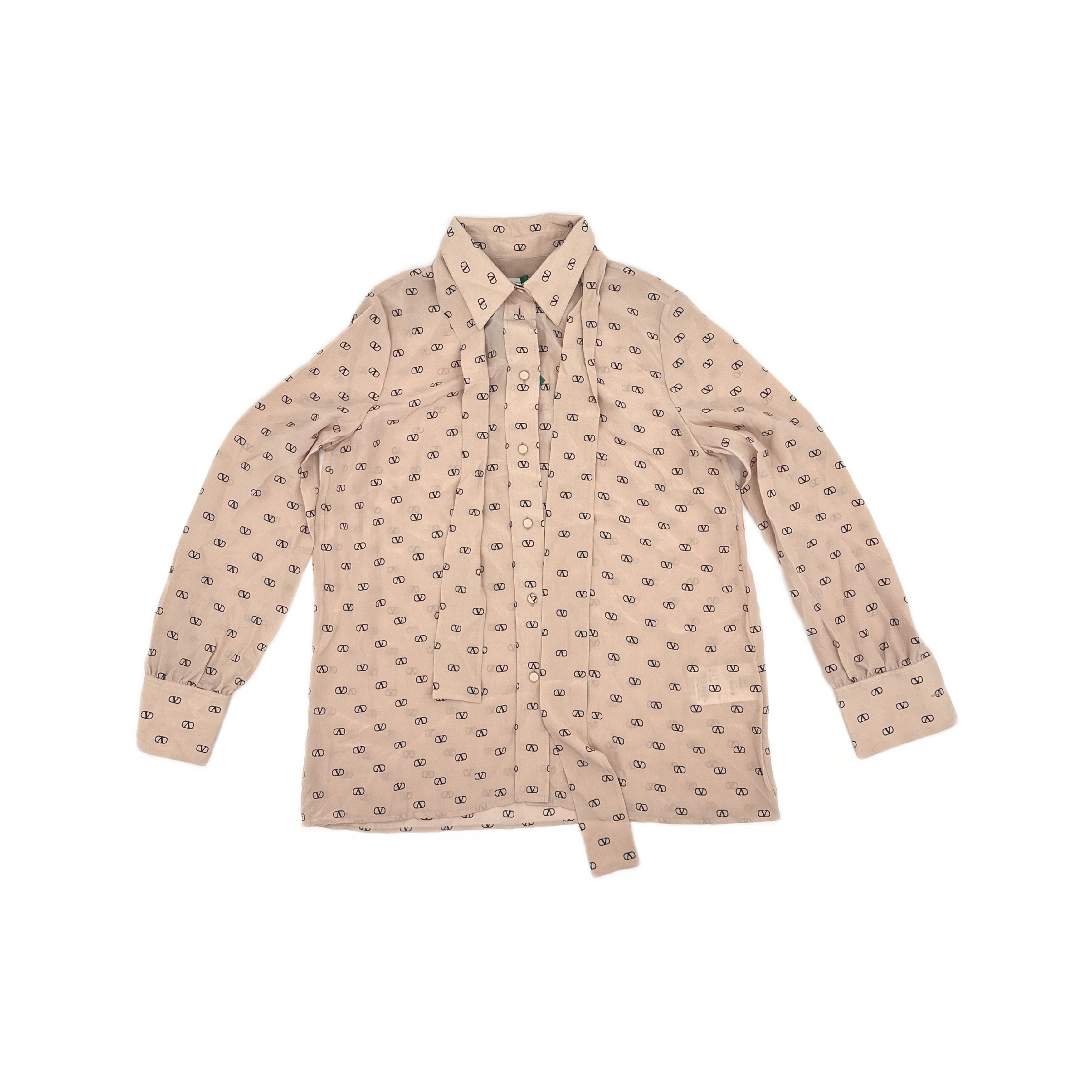 Valentino Valentino V-Logo Pattern Blouse Size 44 Size M / US 6-8 / IT 42-44 - 1 Thumbnail