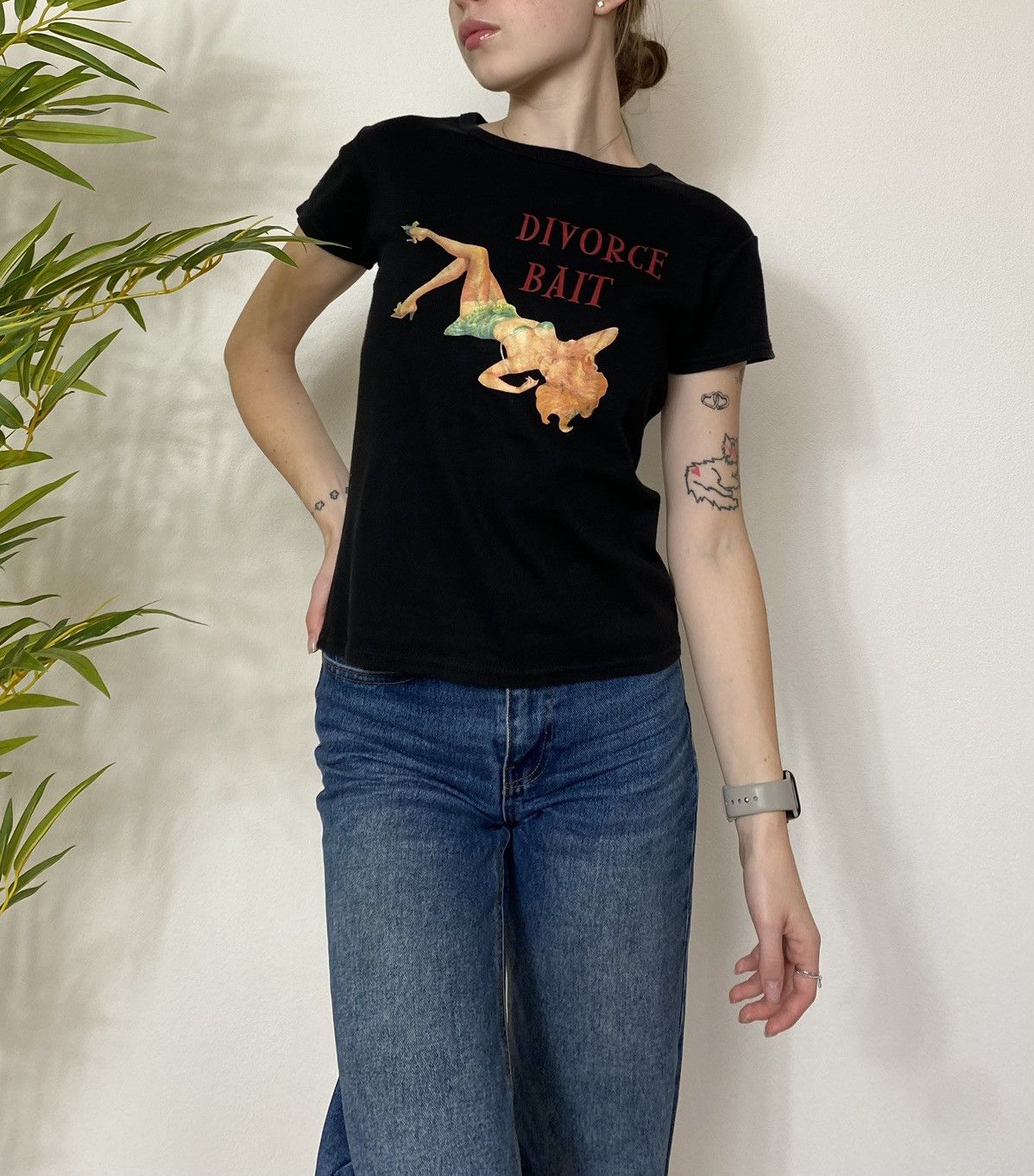 Vintage AVANT GARDE “DIVORCE BAIT” Y2K CROP TOP Size M / US 6-8 / IT 42-44 - 6 Thumbnail