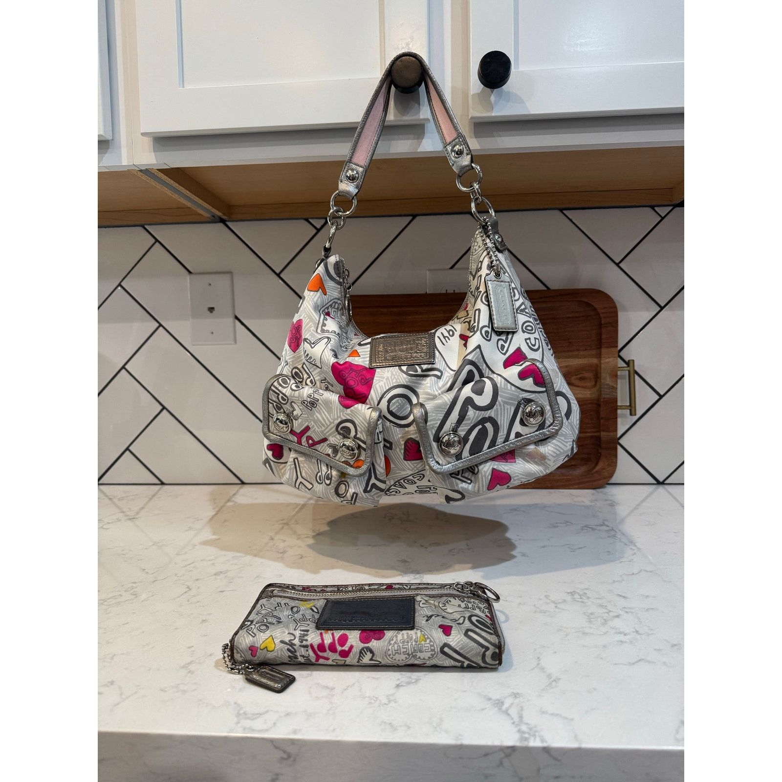 Coach Coach Poppy graffiti heart print hobo bag & Wallet Y2K | Grailed