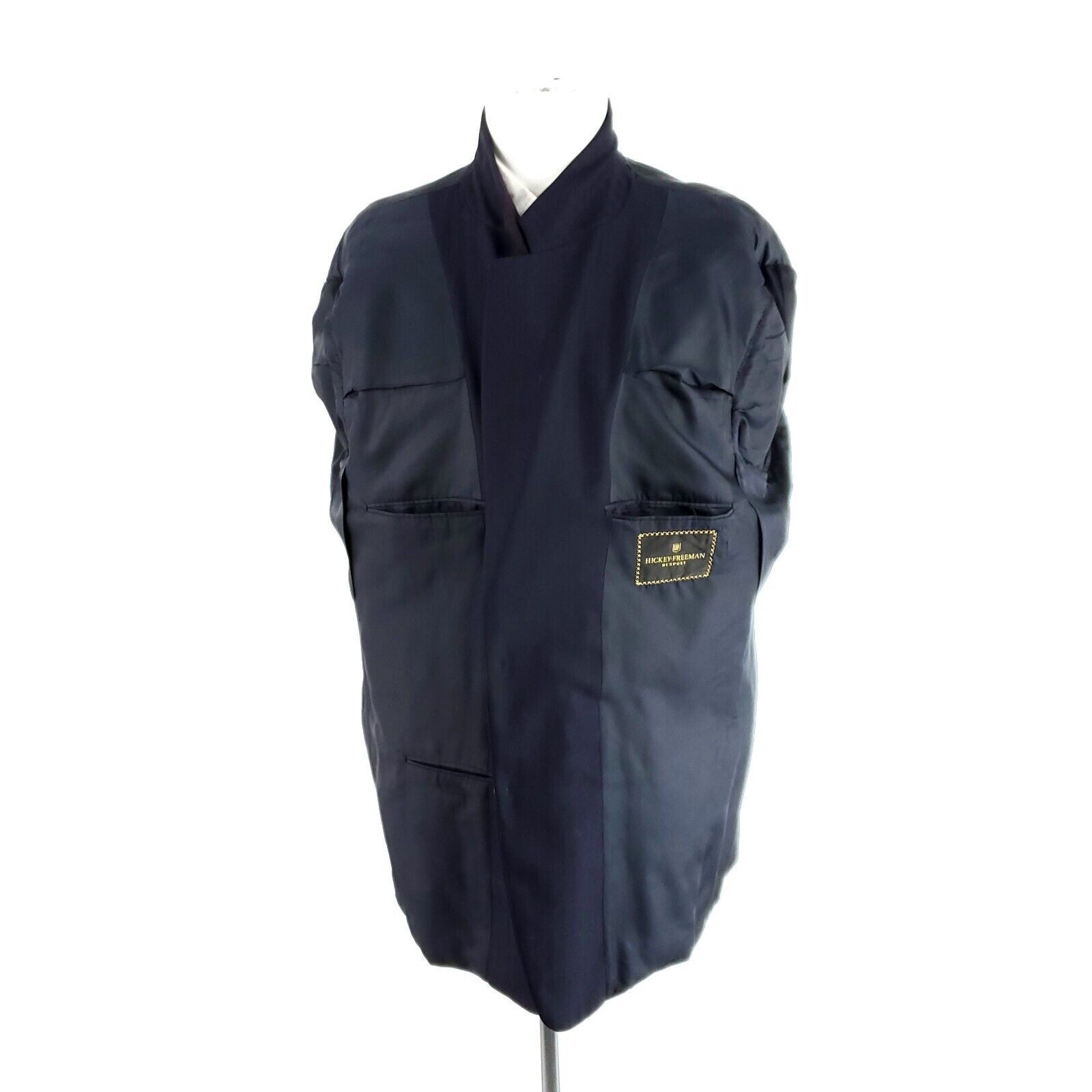 Hickey Freeman Hickey Freeman Bespoke Wool 2 Button Blazer 46R Blue Herring Size 46R - 10 Thumbnail