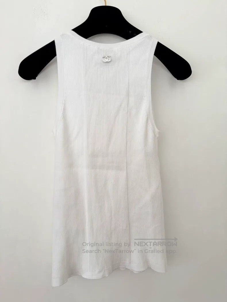 Chanel Chanel White love knitted suspender vest Size XS / US 0-2 / IT 36-38 - 3 Thumbnail