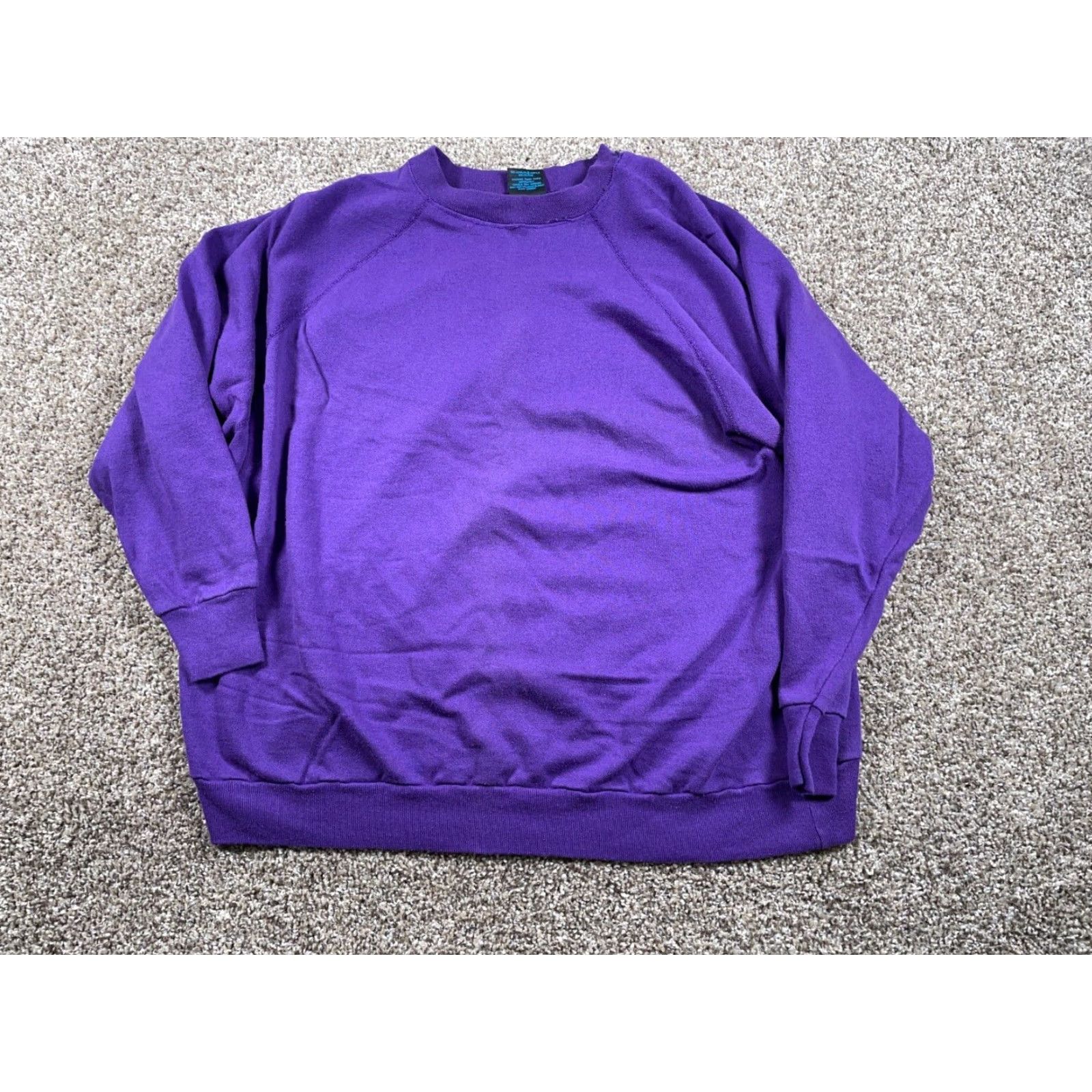 McGregor VINTAGE MacGregor Sweatshirt 90s Women's 3XL Purple Raglan Crew Neck Solid Fleece Pullover Size XXL / US 16-18 / IT 52-54 - 2 Thumbnail