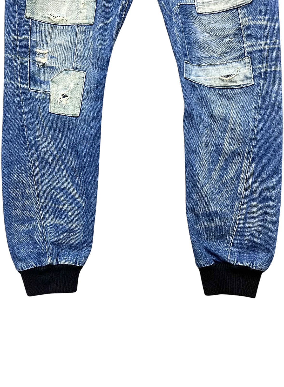 Japanese Brand Grunge Boro Patchwork Distressed Hybrid Denim Jogger RARE Size US 32 / EU 48 - 3 Thumbnail