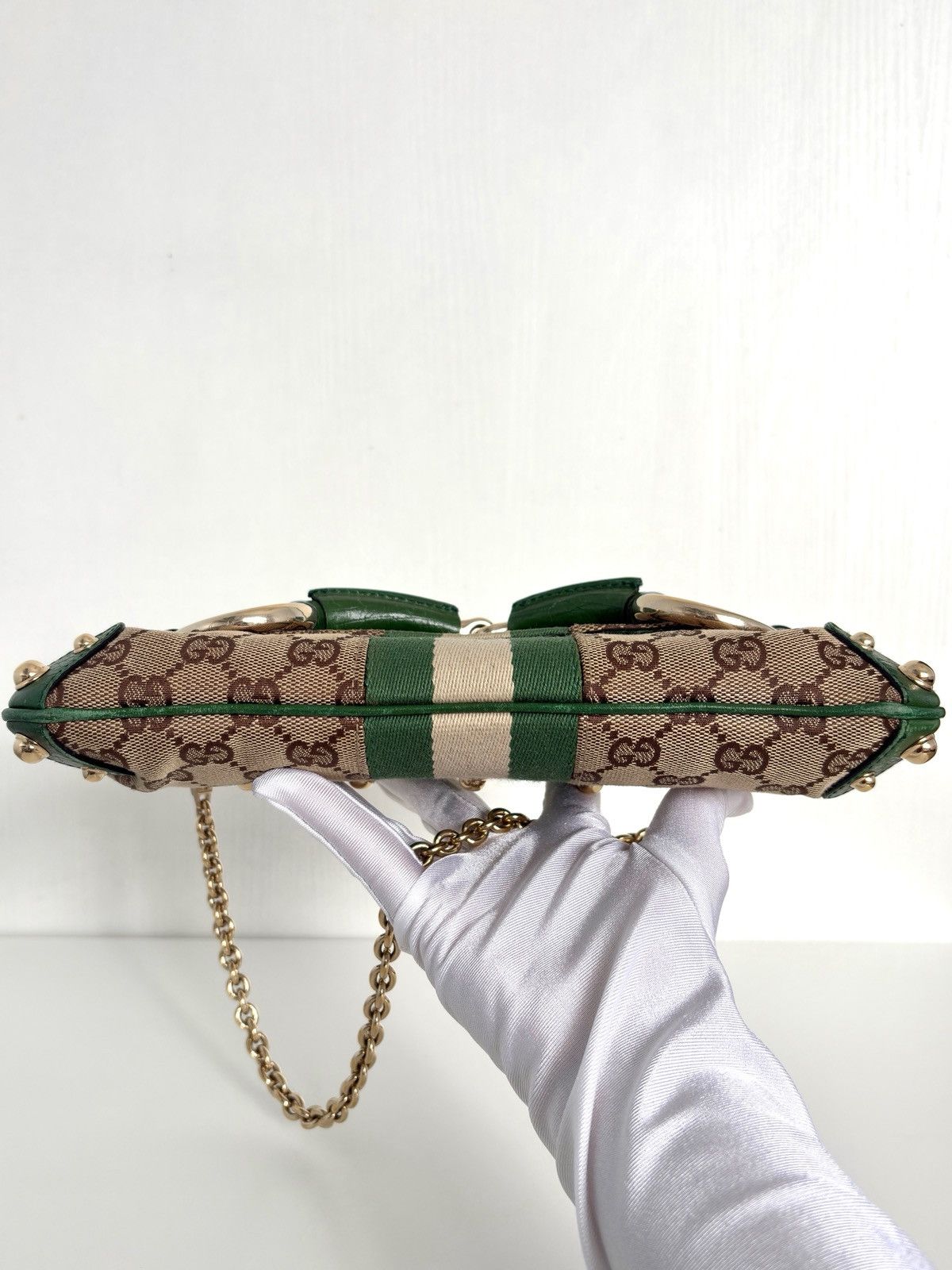 Gucci Gucci Horsebit Green Chain Clutch Size ONE SIZE - 6 Thumbnail
