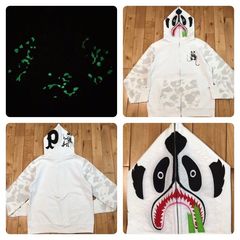 White glow in hot sale the dark bape hoodie