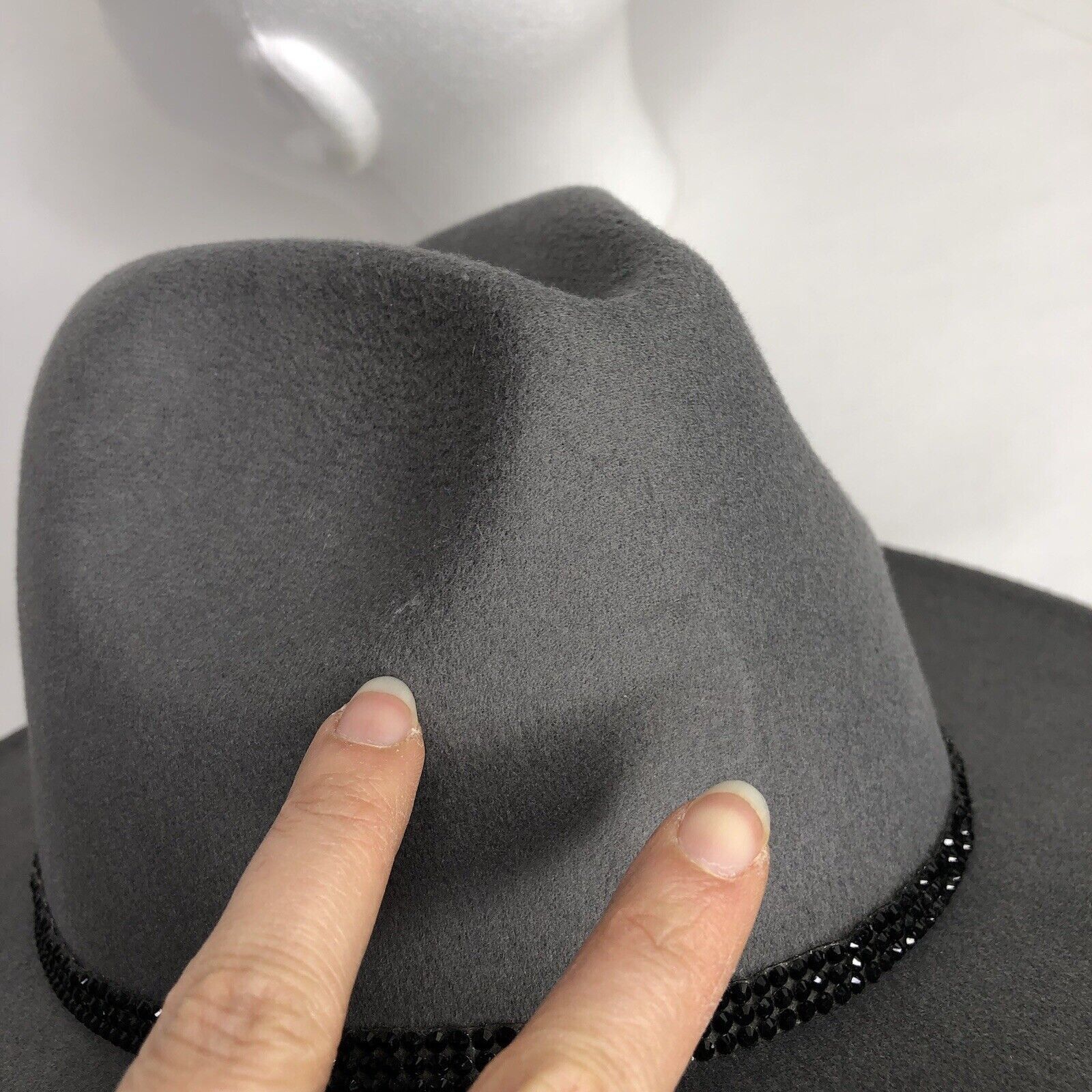 Other Marcus Adler Womens Gray Wool Blend Panama Hat Fedora Shinny Size ONE SIZE - 5 Thumbnail
