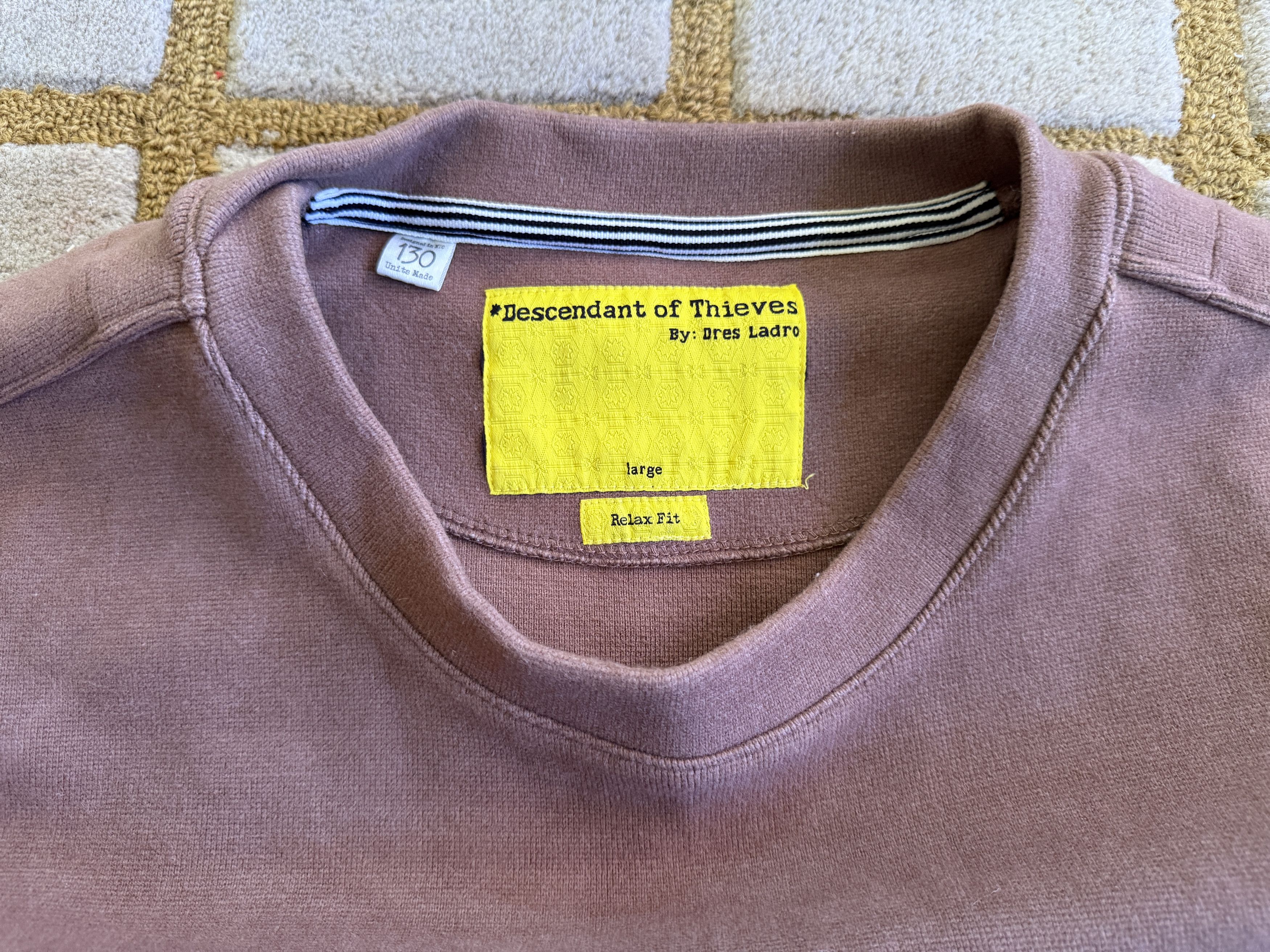 Descendant of Thieves Limpyo Knit Relax Fit Sweatshirt (Almond Color) Size US L / EU 52-54 / 3 - 2 Thumbnail