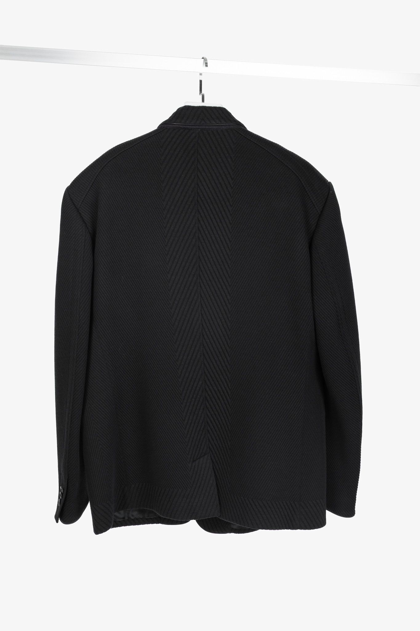 Versace Versace Black Textured Cotton Chevron Blazer Size 46R - 2 Thumbnail