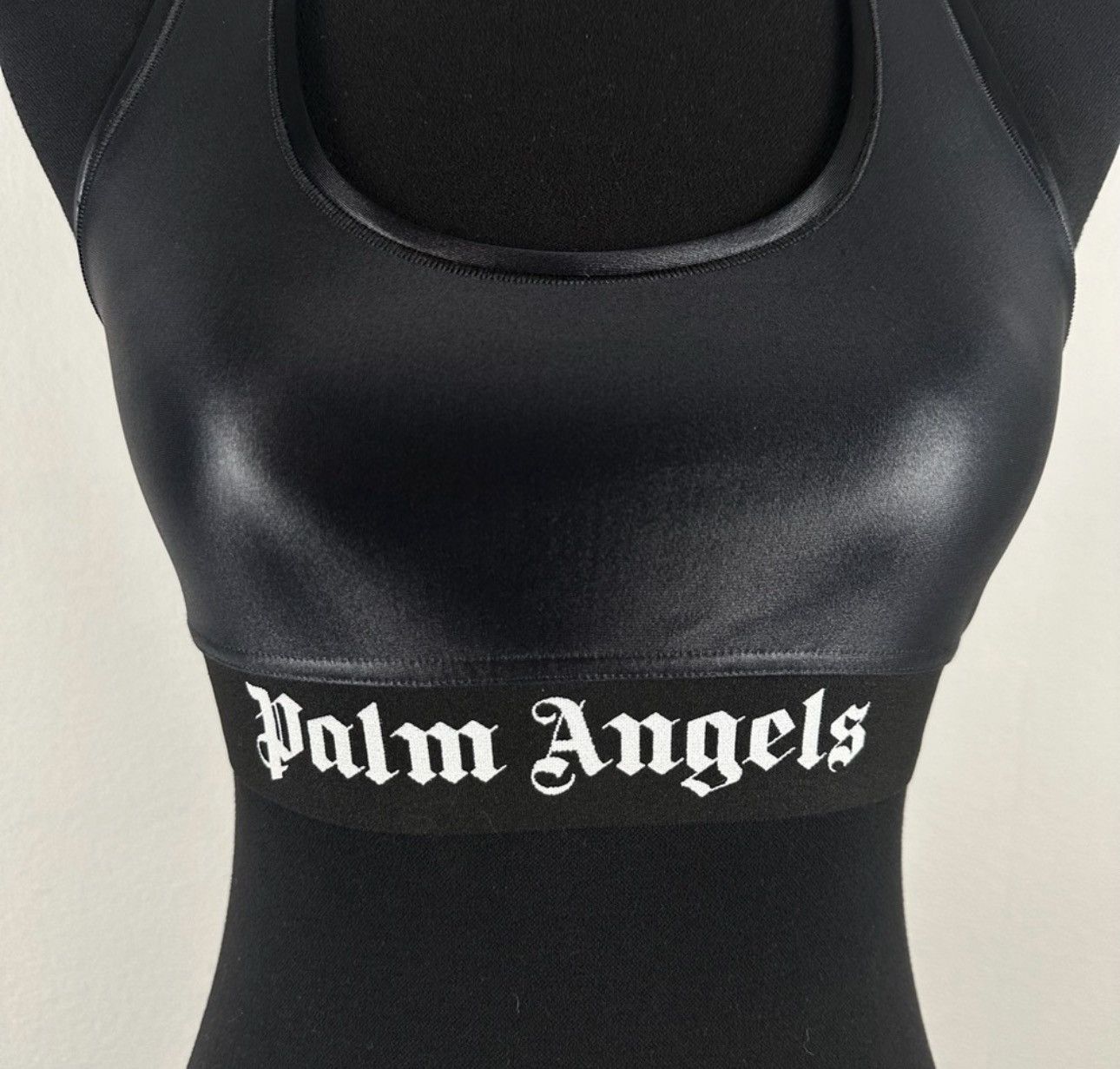 Palm Angels PALM ANGELS Sports Bra Medium Black Shine Racerback Unpadded Size M / US 6-8 / IT 42-44 - 2 Thumbnail