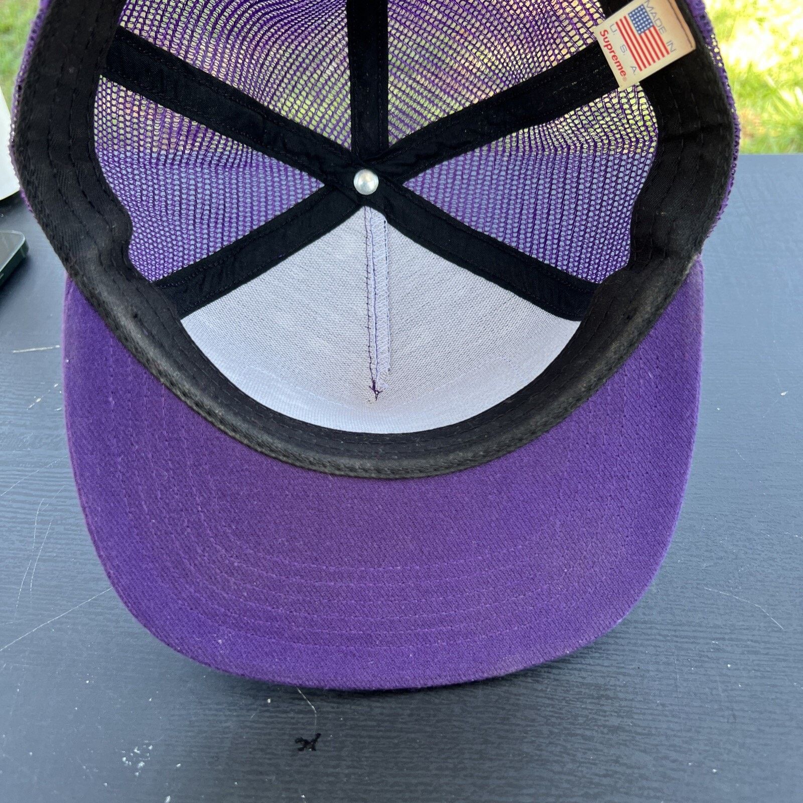 Supreme Supreme Purple Blimp World Is Yours Mesh Snapback Hat Size ONE SIZE - 8 Thumbnail