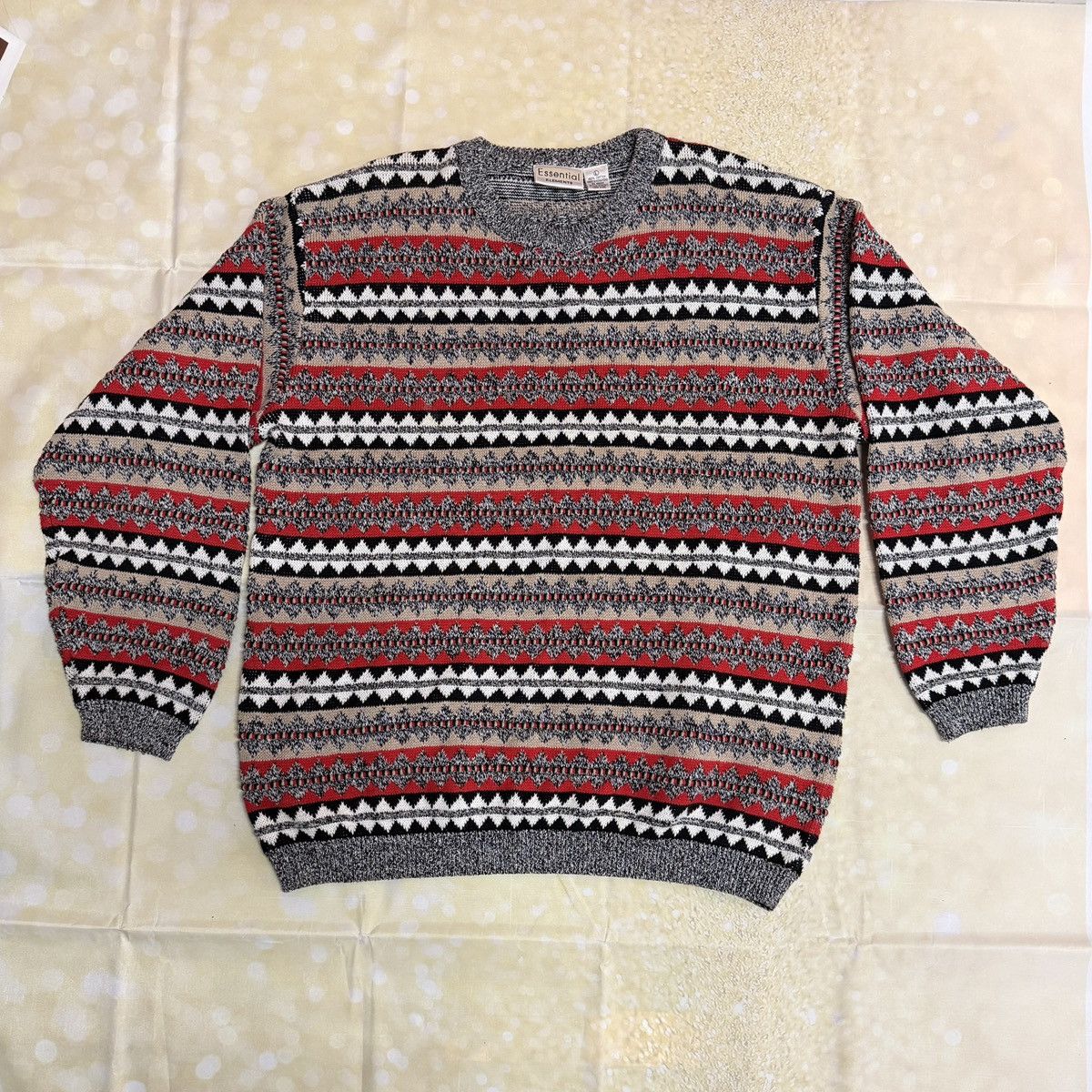 Other Vintage Cotton Sweater Sz Large Essential Elements Geometric Size US L / EU 52-54 / 3 - 4 Thumbnail