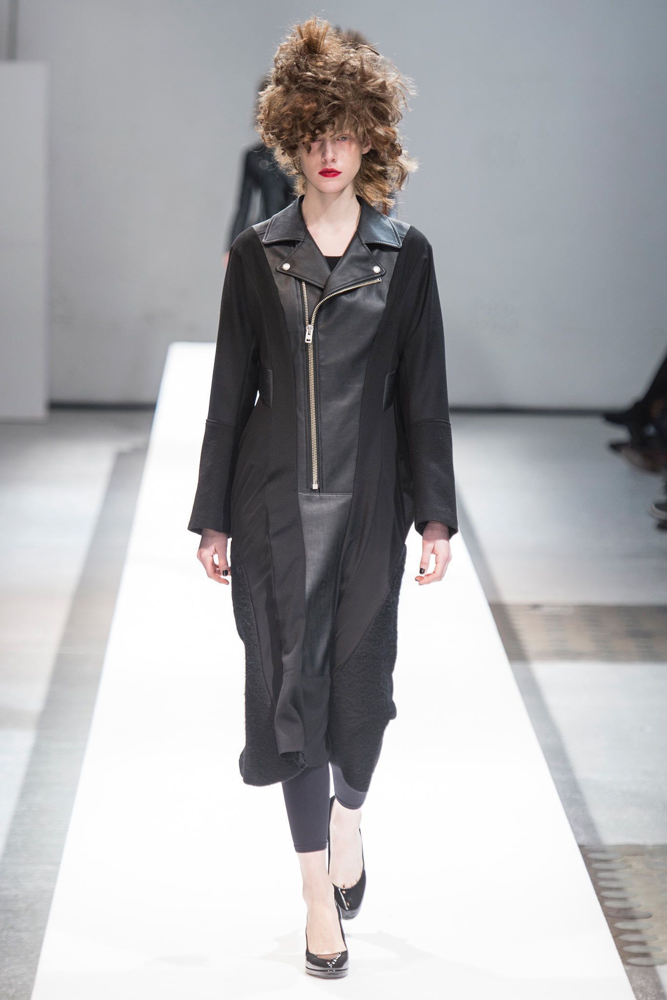 A/W 2013 Biker Black Wool Long Jacket