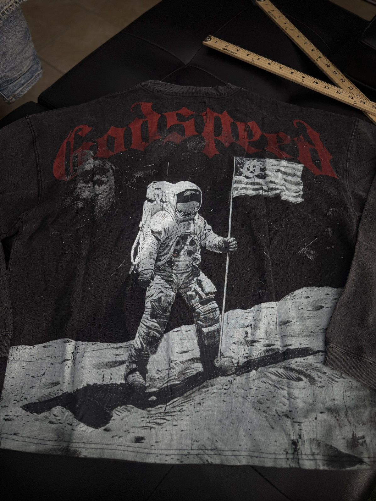 Godspeed Godspeed Moon Astronaut L/S Tee Shirt Size XL (NEW) Size US XL / EU 56 / 4 - 7 Thumbnail