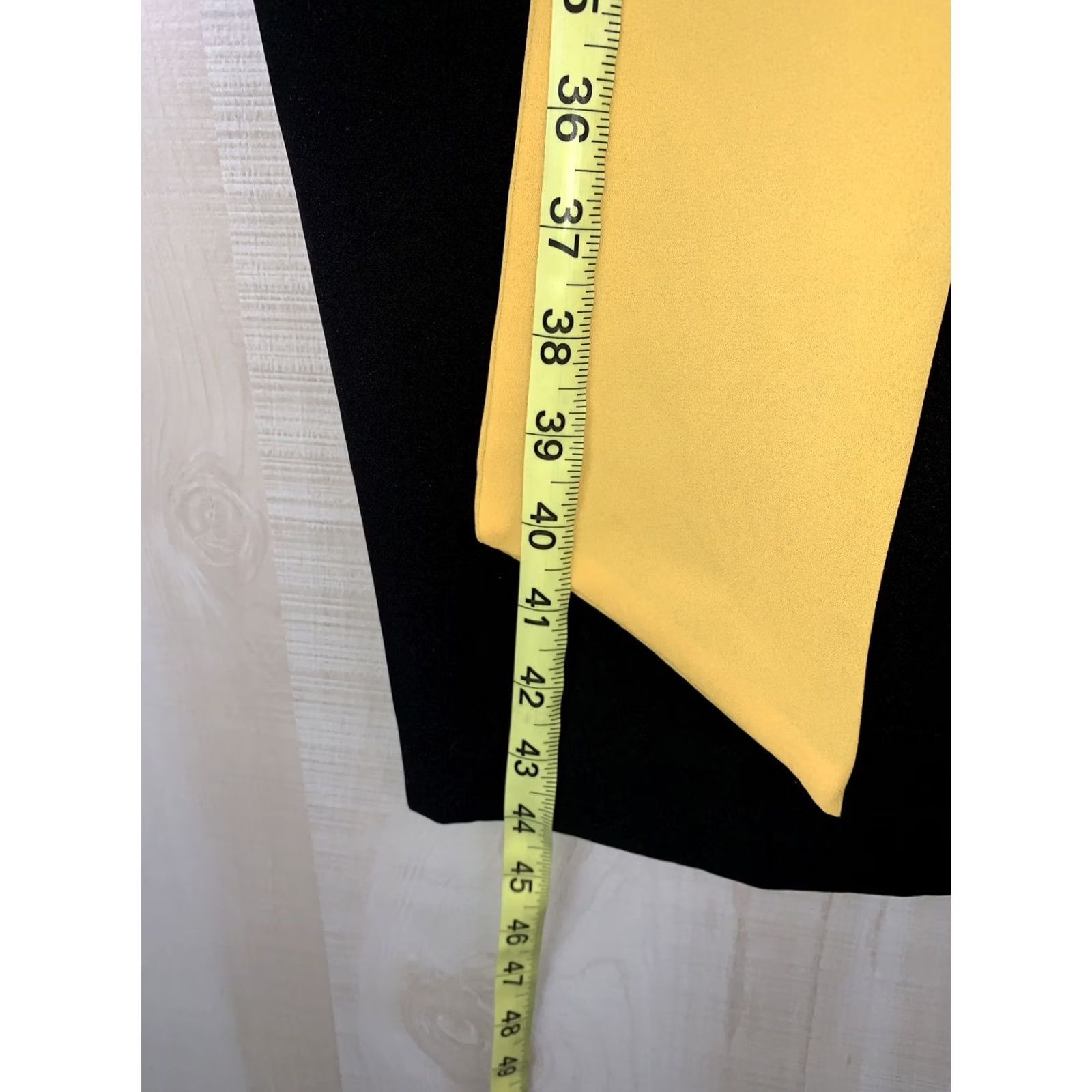 Vintage VINTAGE New York & Company Stretch Yellow Black Chiffon Sheath Dress Womens 10-NWT-10484 Size L / US 10 / IT 46 - 7 Thumbnail