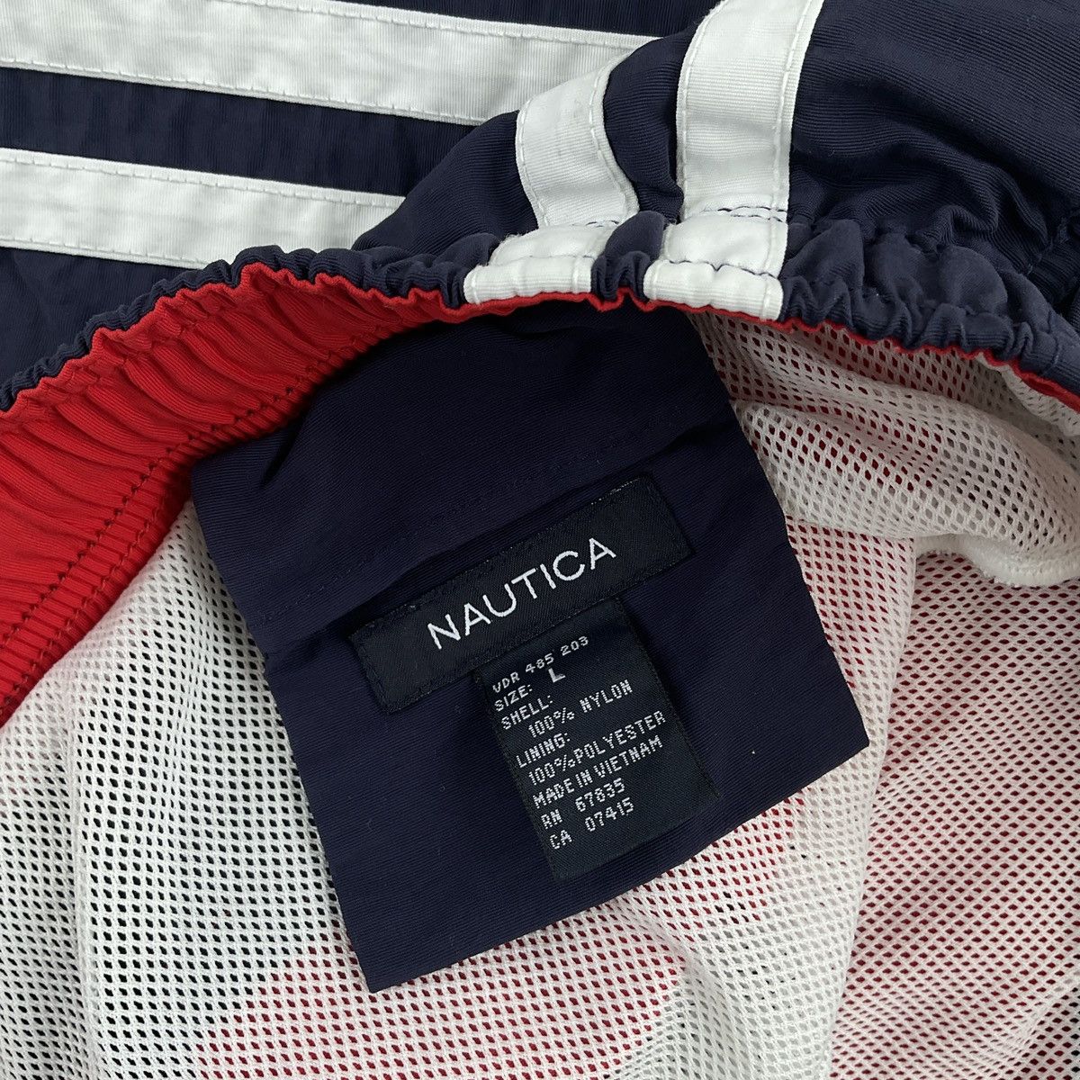 Nautica Vintage 90s Náutica Striped Script Swim Trunk Shorts Size US 34 / EU 50 - 3 Thumbnail