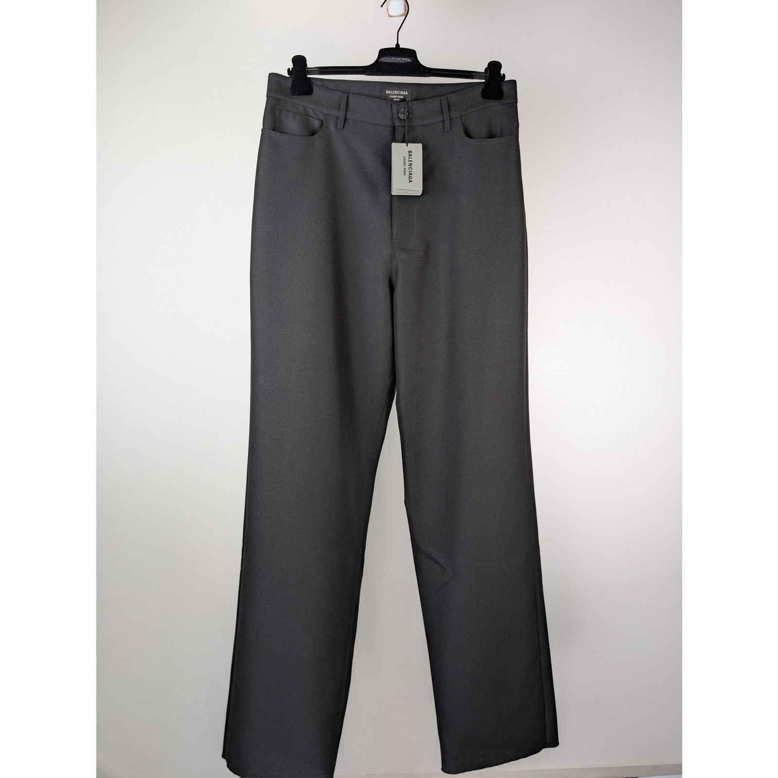 Balenciaga o1rshd1 Stretch Virgin Wool 5 Pocket Baggy Pants in Black Size US 34 / EU 50 - 10 Thumbnail